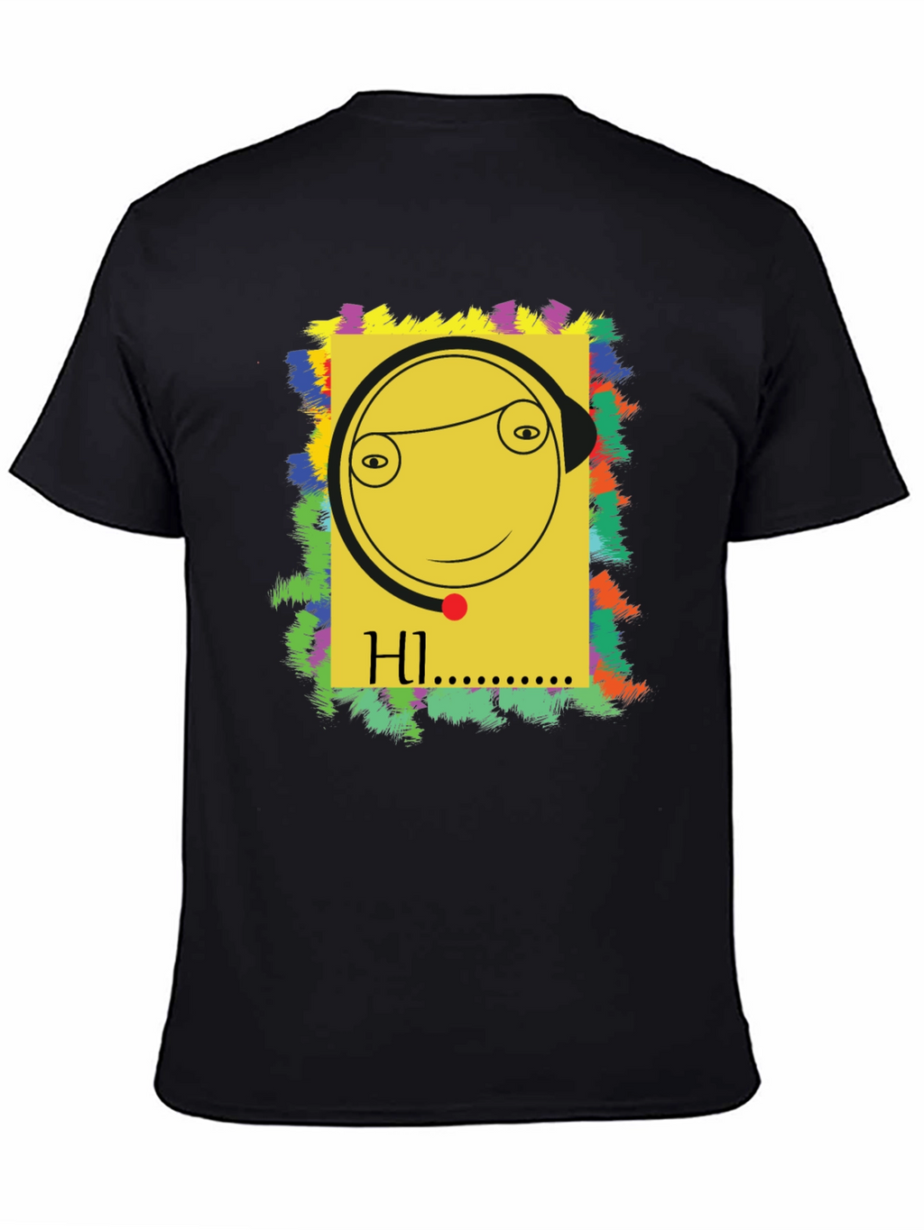 Unique Graphic Tee - HI Smiley Face