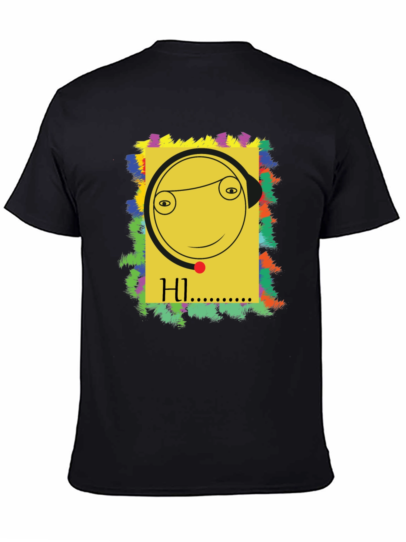 Unique Graphic Tee - HI Smiley Face