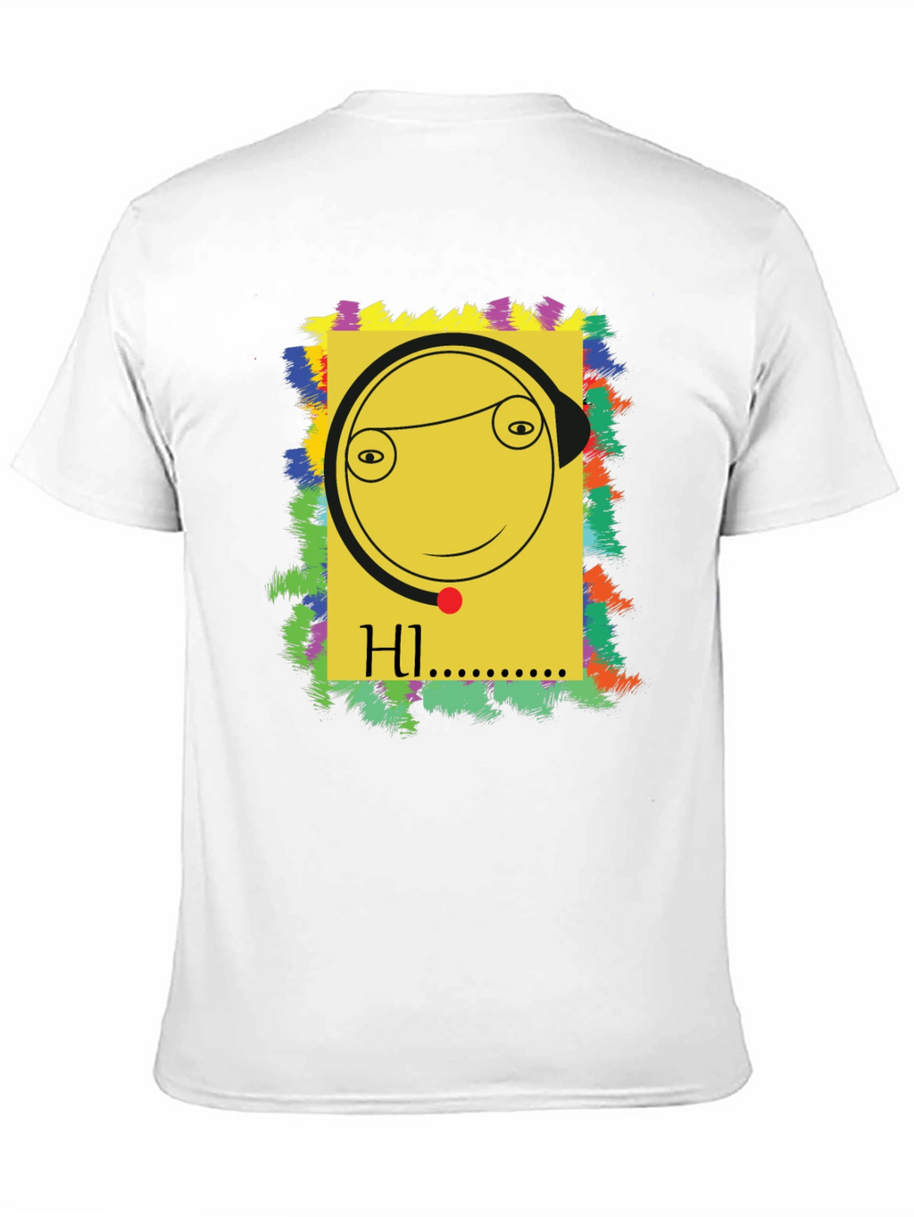 Unique Graphic Tee - HI Smiley Face
