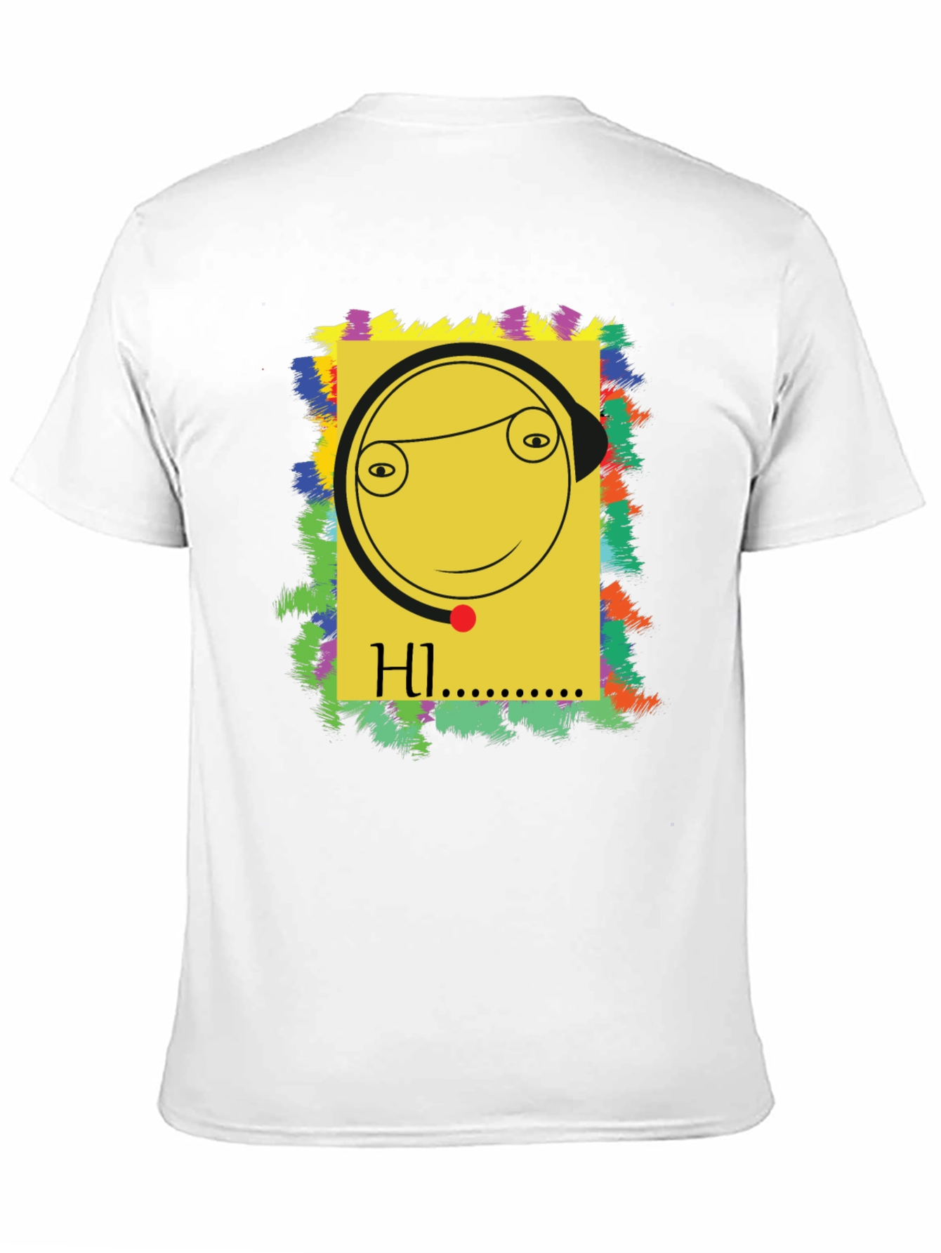 Unique Graphic Tee - HI Smiley Face