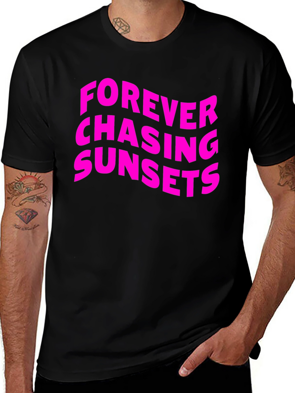 Forever Chasing Sunsets Graphic Tee - Black