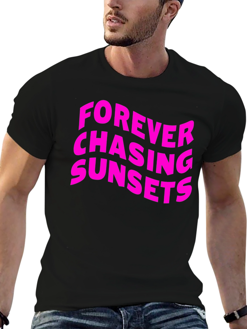 Forever Chasing Sunsets Graphic Tee - Black
