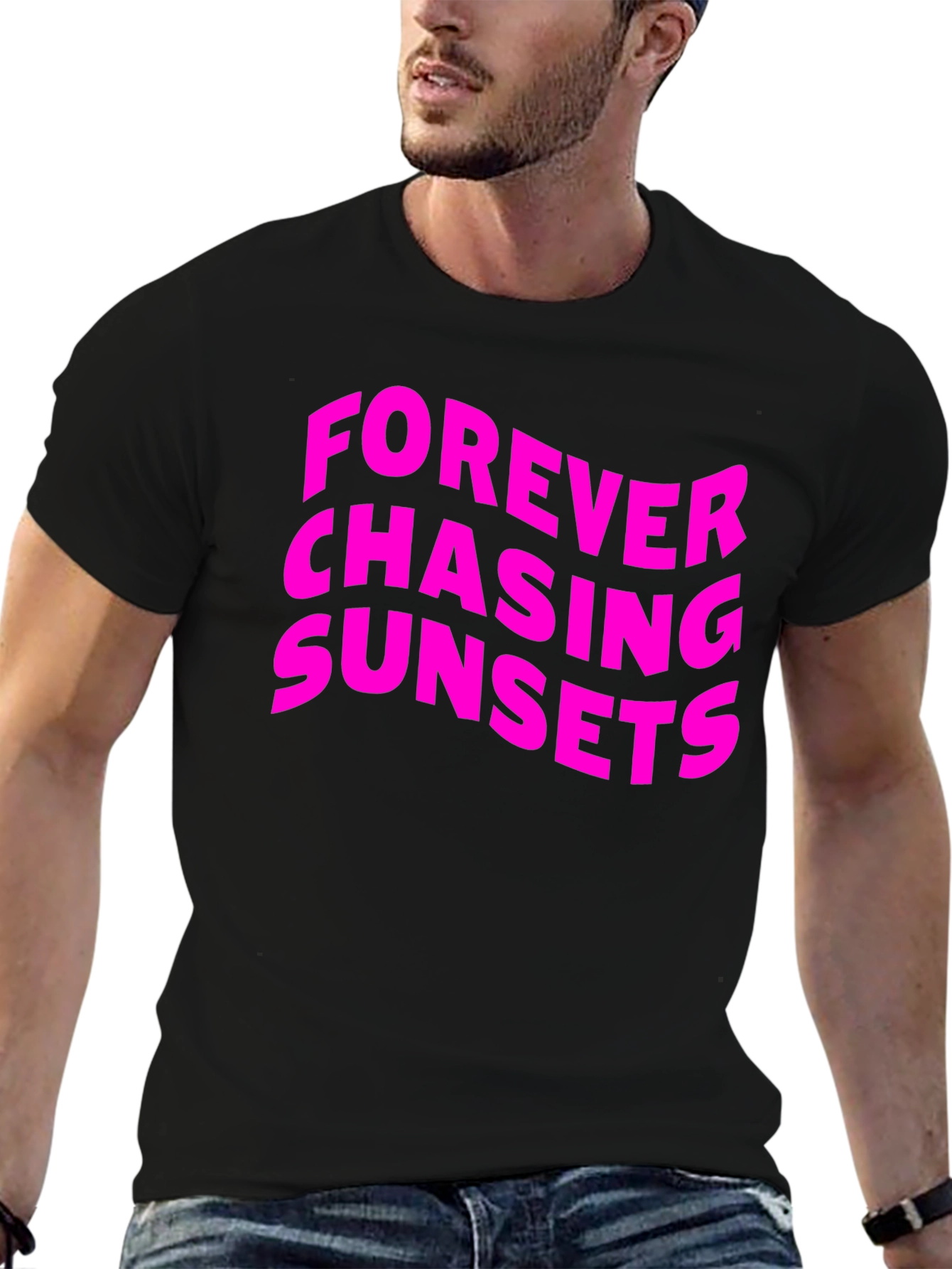 Forever Chasing Sunsets Graphic Tee - Black