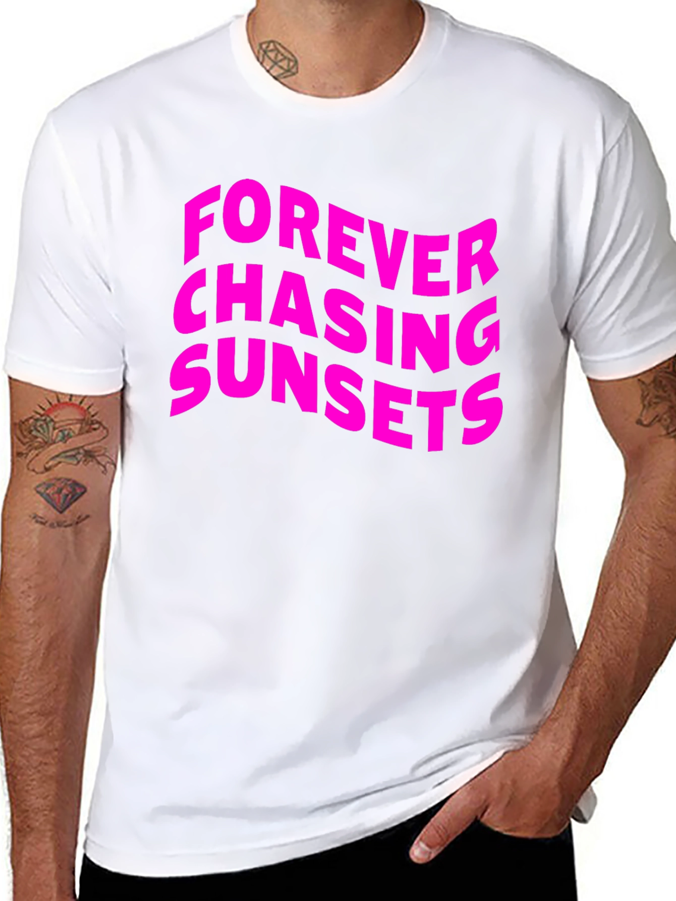 Forever Chasing Sunsets Graphic Tee - Black