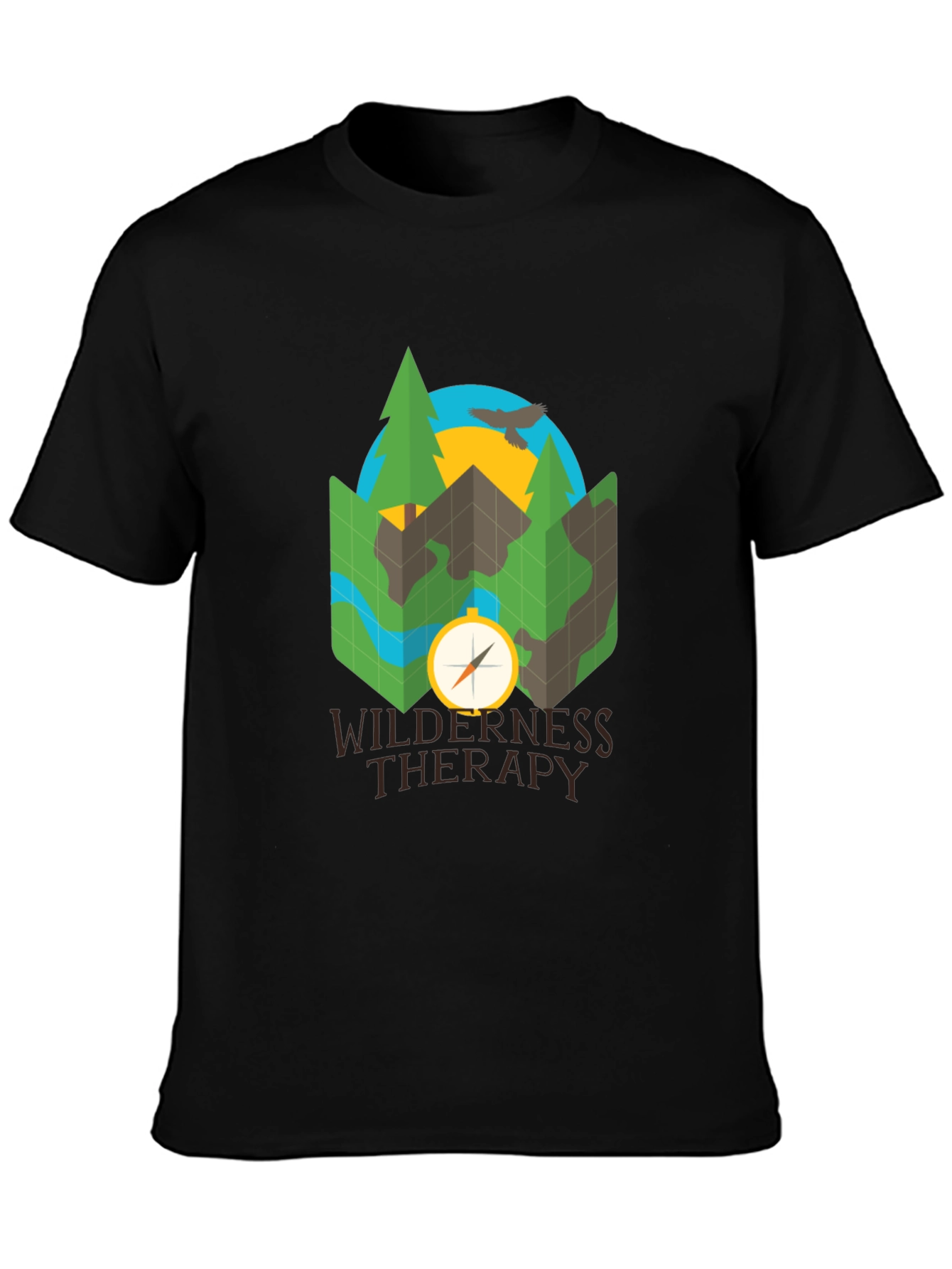 Wilderness Therapy Compass Graphic Tee - Black
