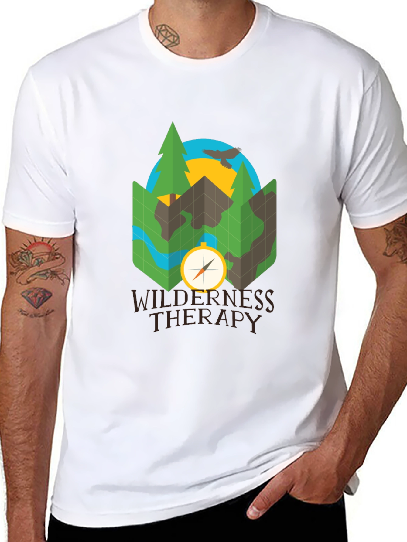 Wilderness Therapy Compass Graphic Tee - Black