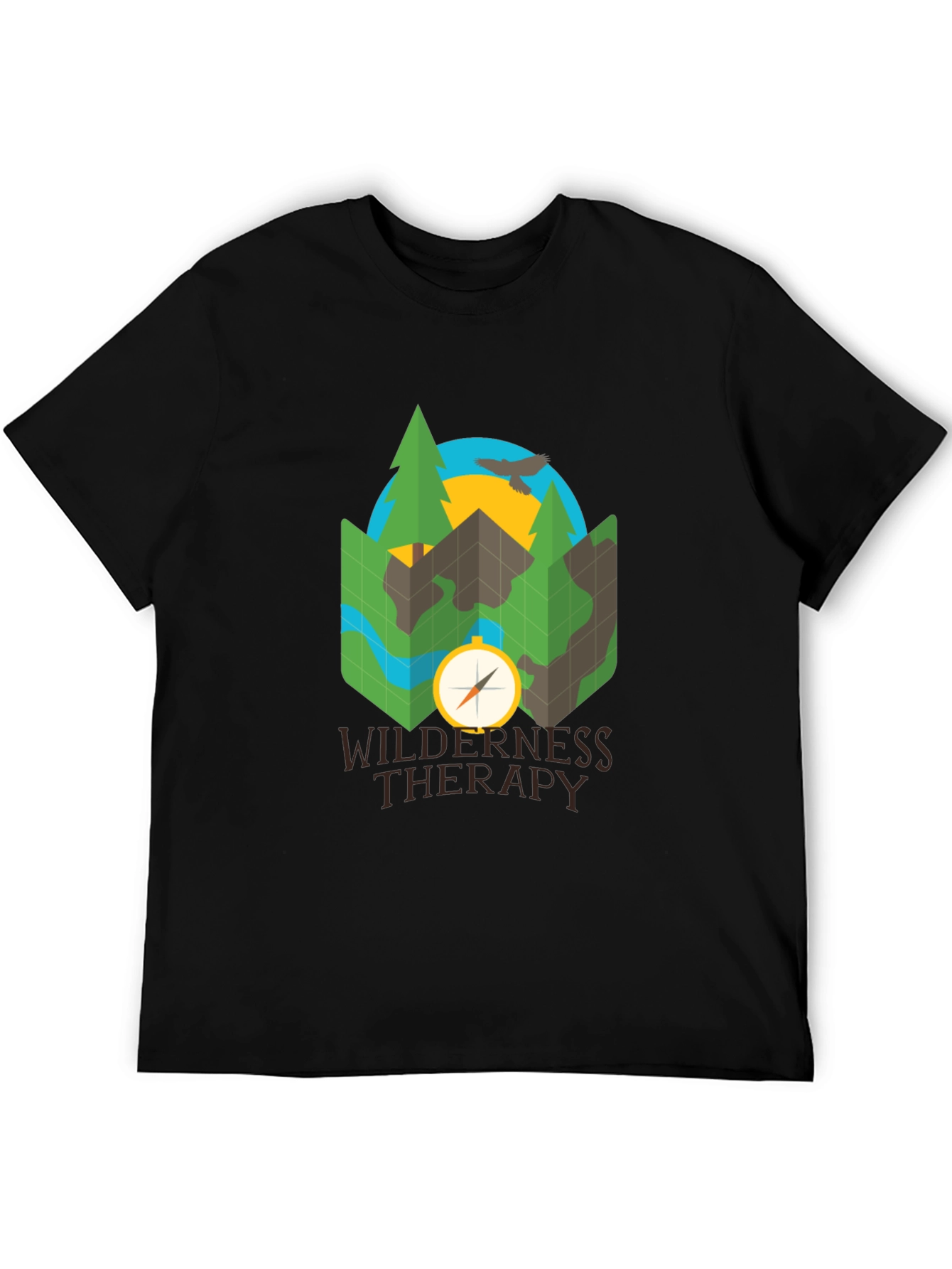 Wilderness Therapy Compass Graphic Tee - Black