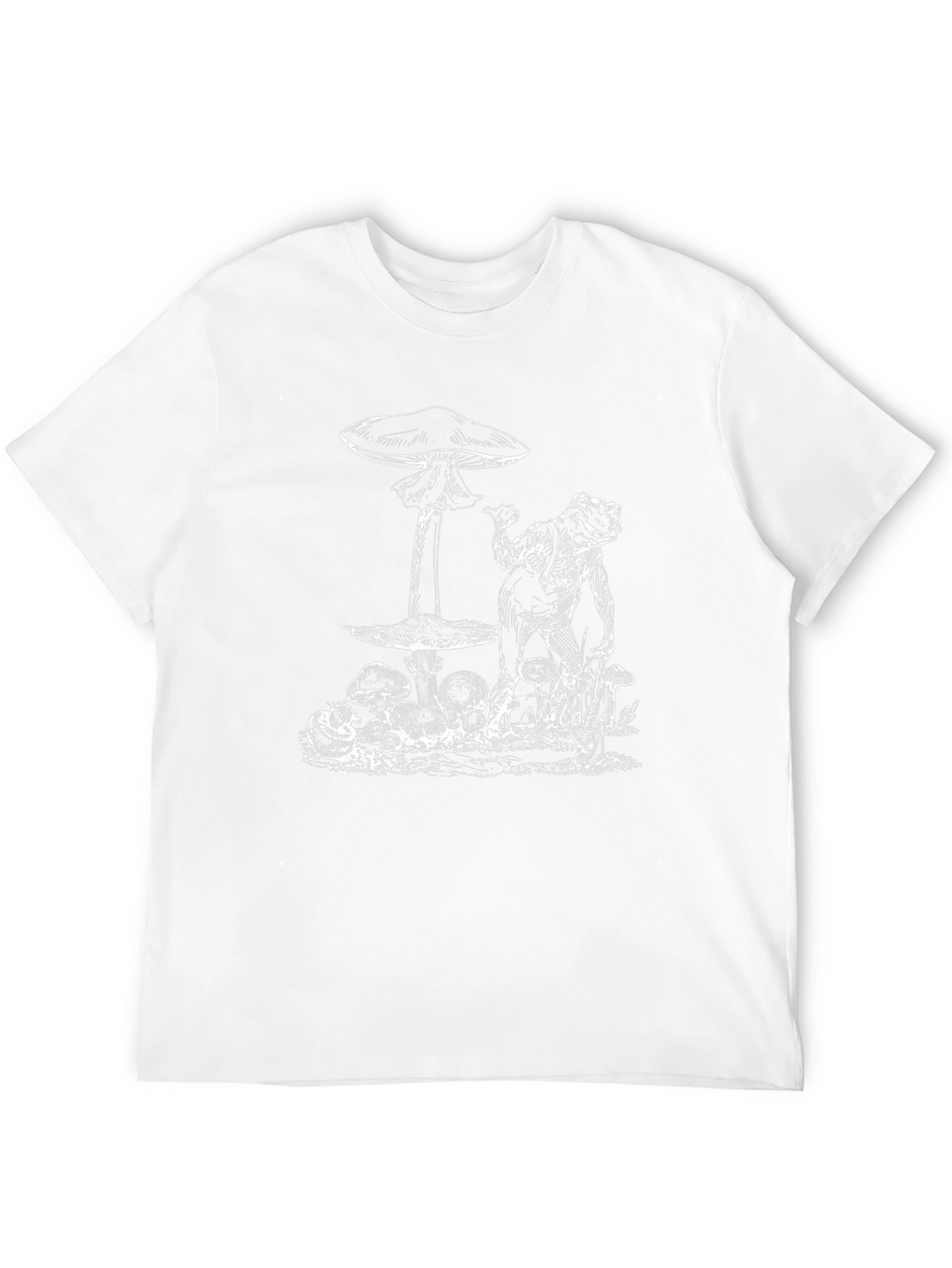 Frog and Mushroom Graphic Tee - Black Cotton Blend