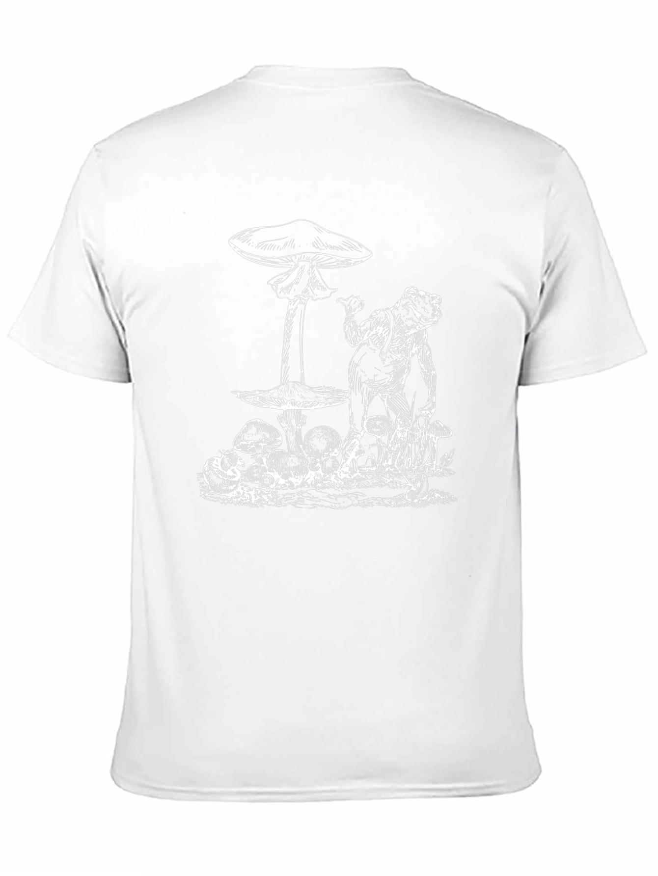 Frog and Mushroom Graphic Tee - Black Cotton Blend