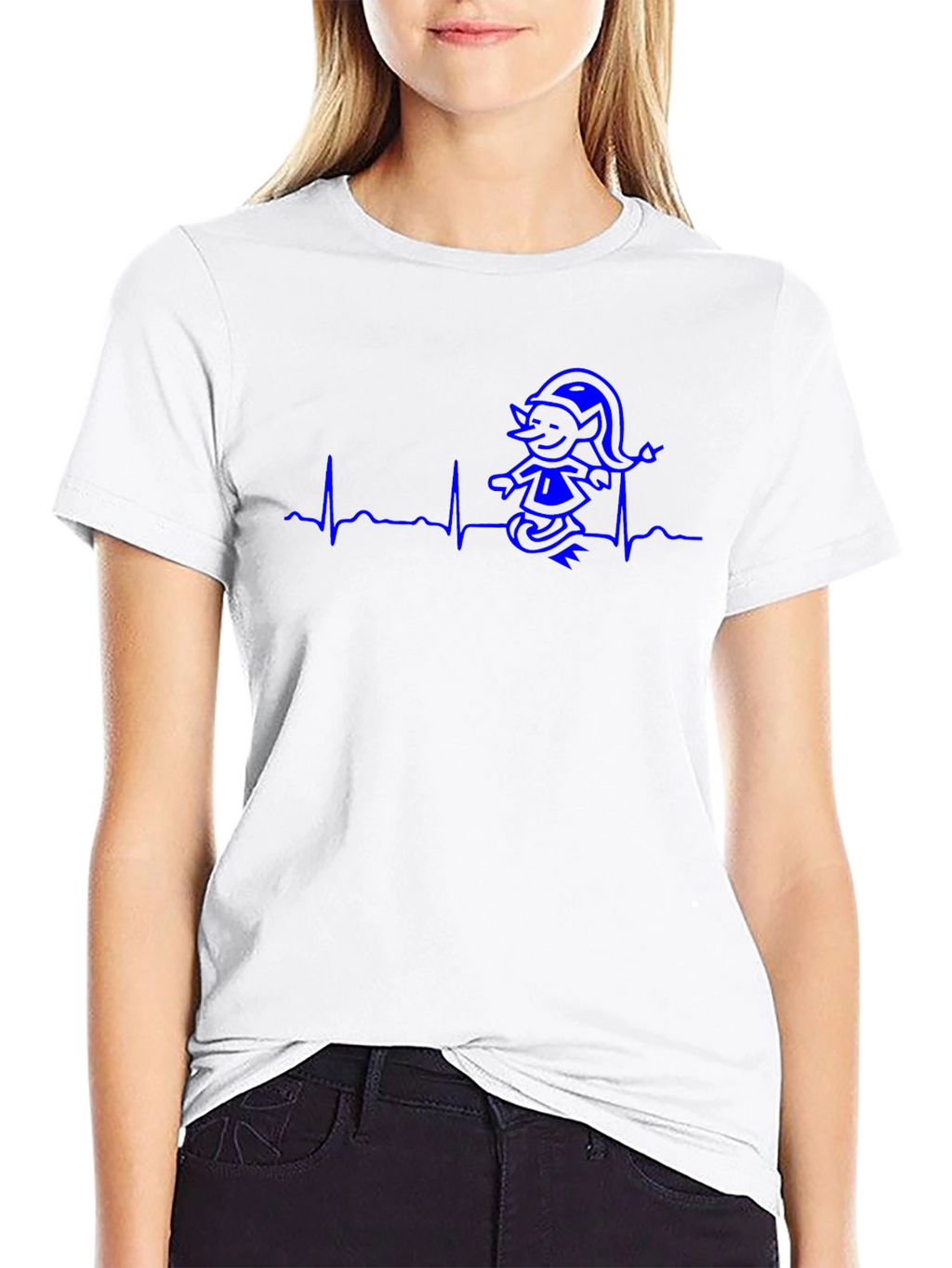 Heartbeat Elf T-Shirt - Funny Cartoon Tee