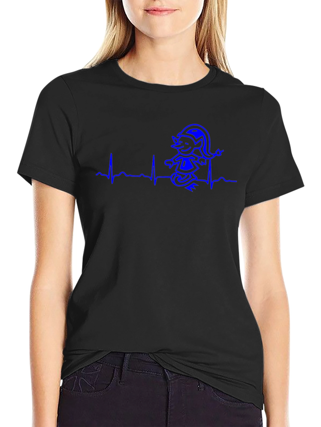 Heartbeat Elf T-Shirt - Funny Cartoon Tee