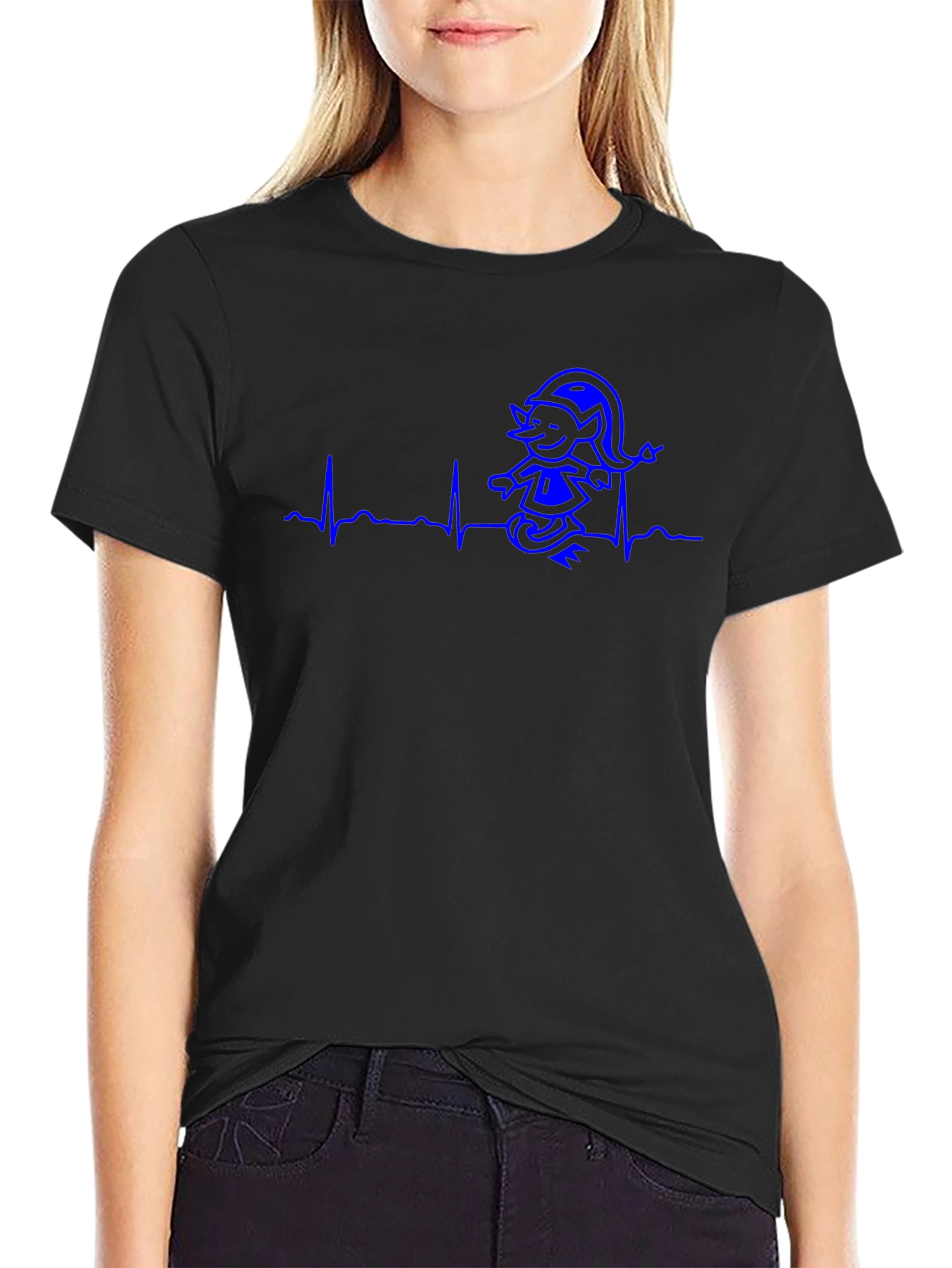Heartbeat Elf T-Shirt - Funny Cartoon Tee