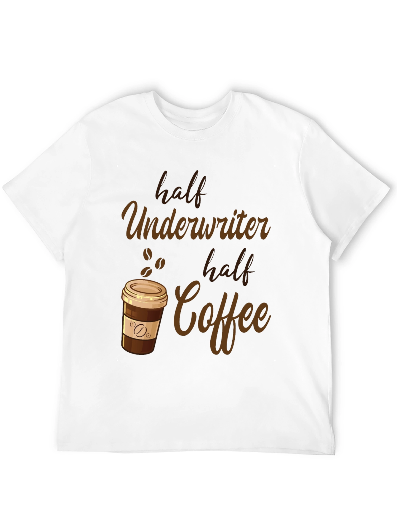 Half Underwriter Half Coffee Black Graphic T-Shirt