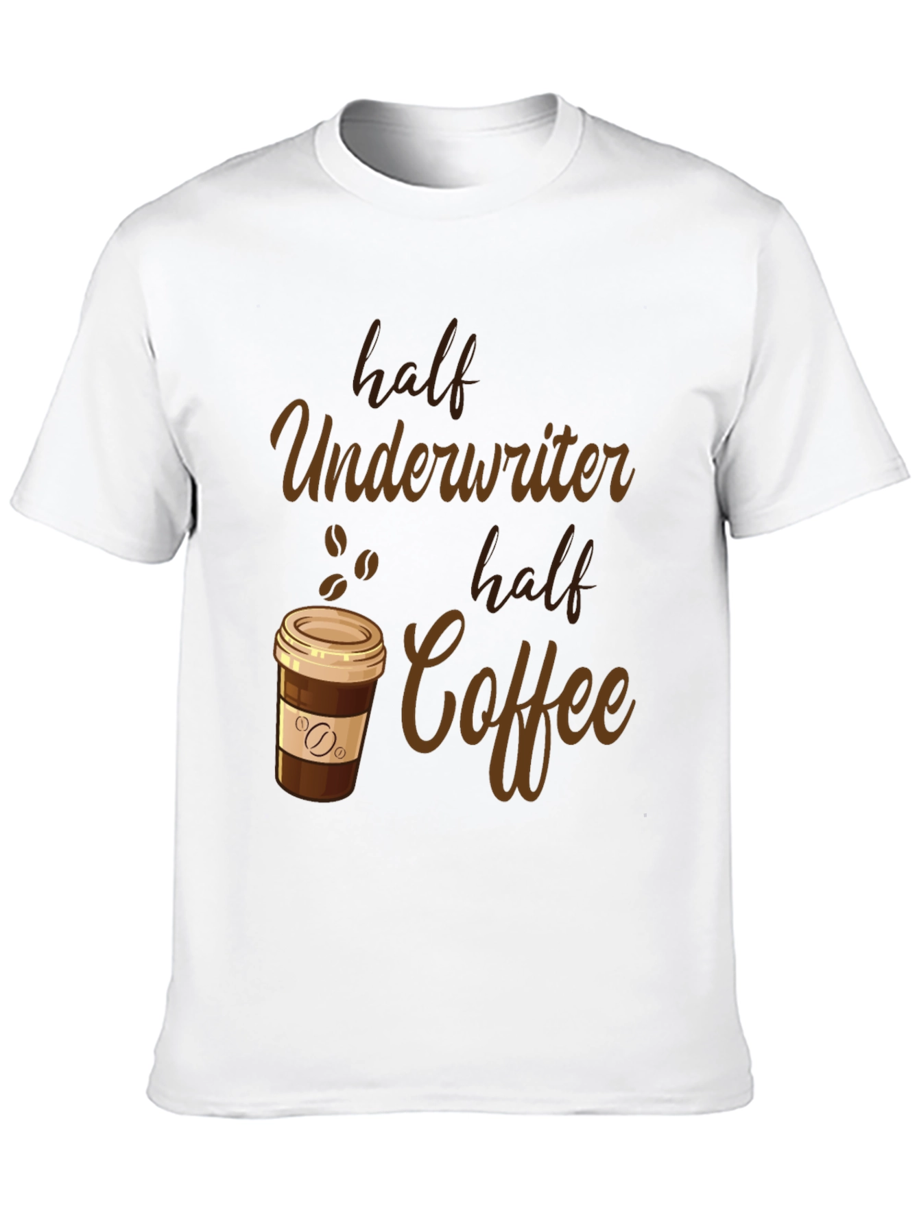 Half Underwriter Half Coffee Black Graphic T-Shirt