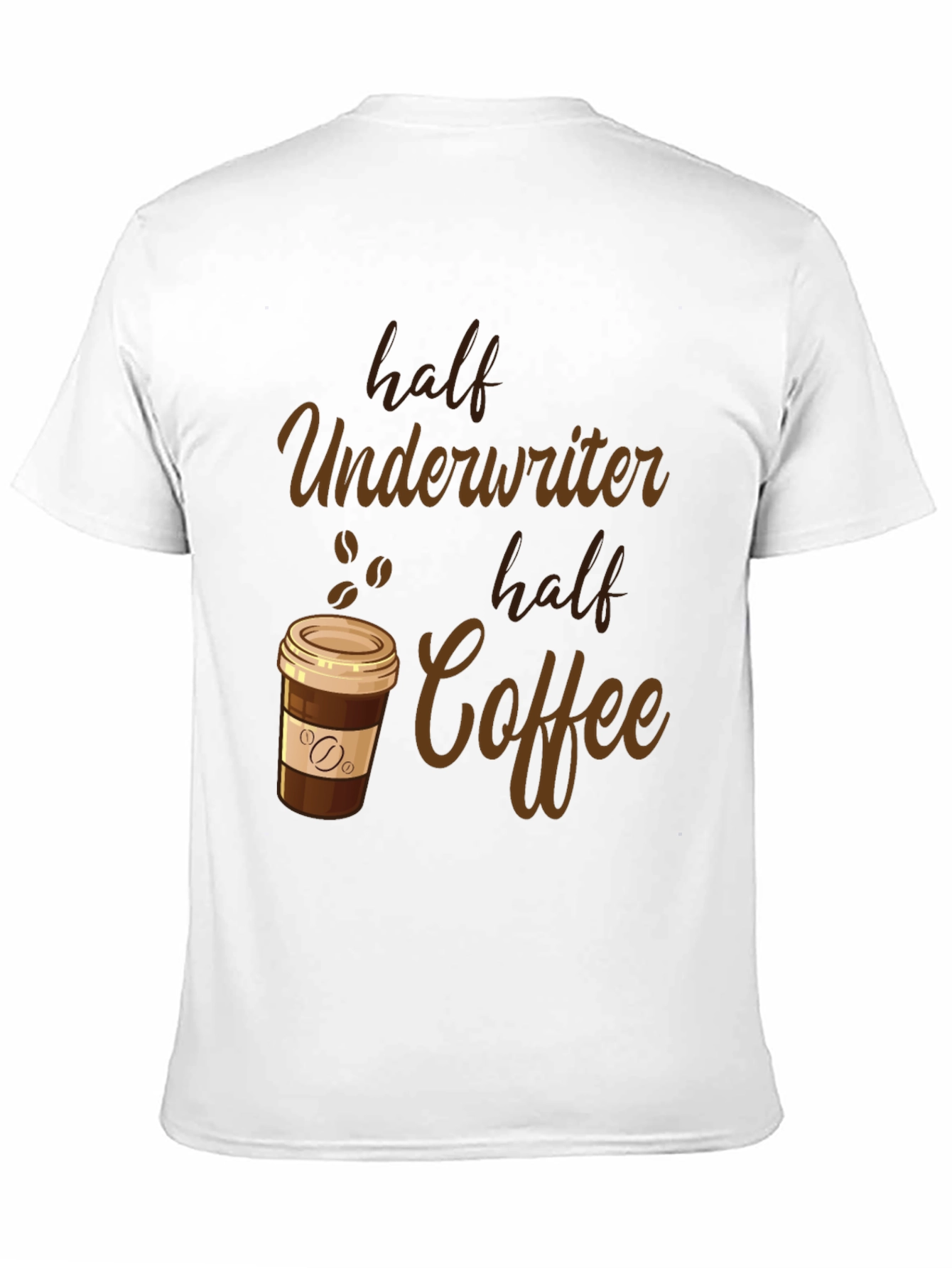 Half Underwriter Half Coffee Black Graphic T-Shirt