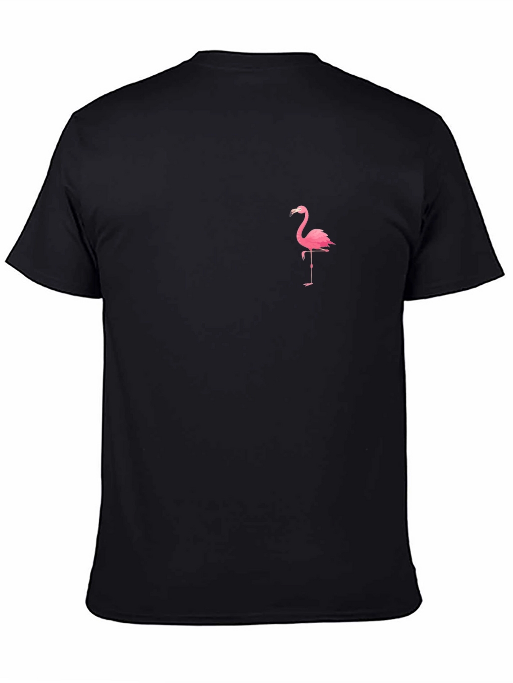 Black T-Shirt with Flamingo Graphic Print