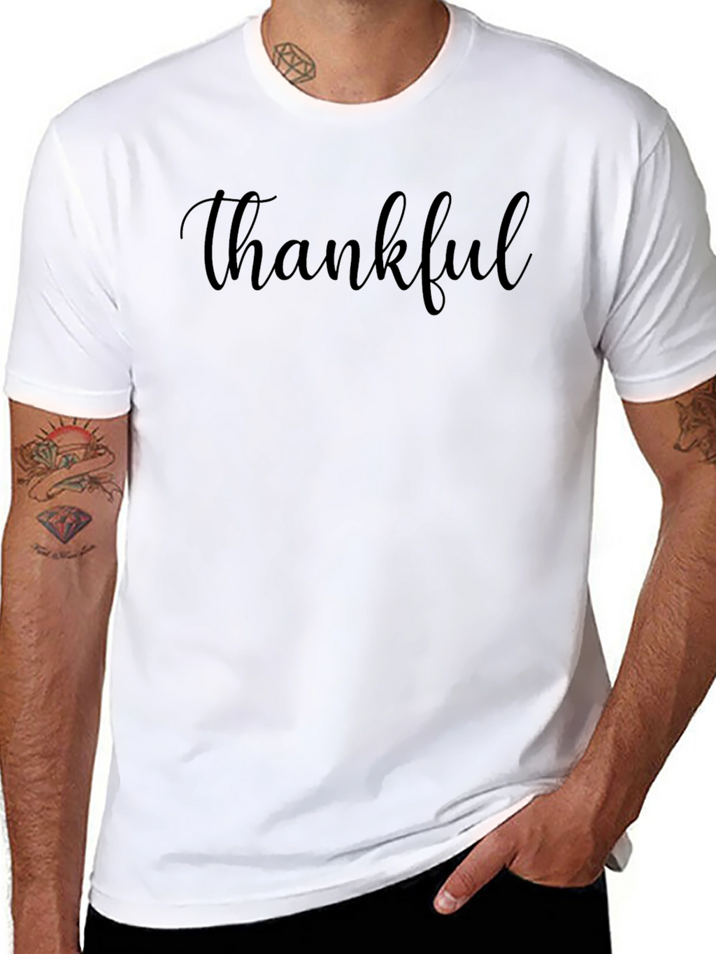 Thankful Black T-Shirt - Soft Cotton Blend