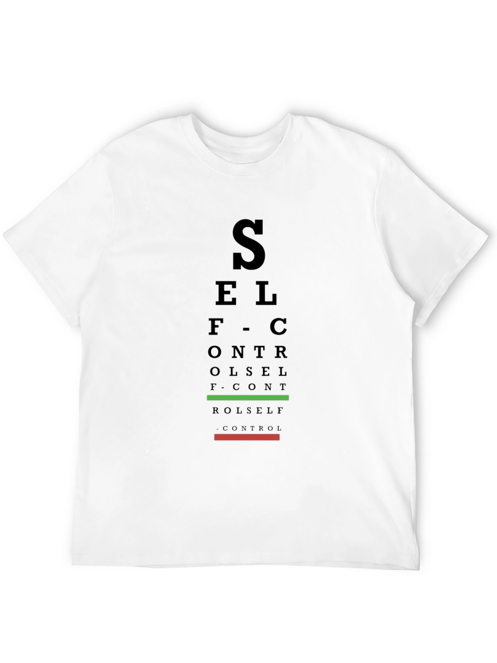 Self Control Eye Chart Black T-Shirt