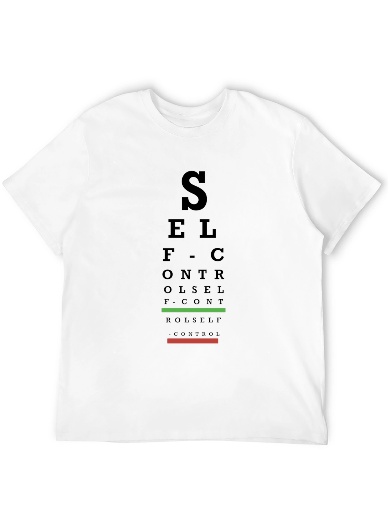 Self Control Eye Chart Black T-Shirt
