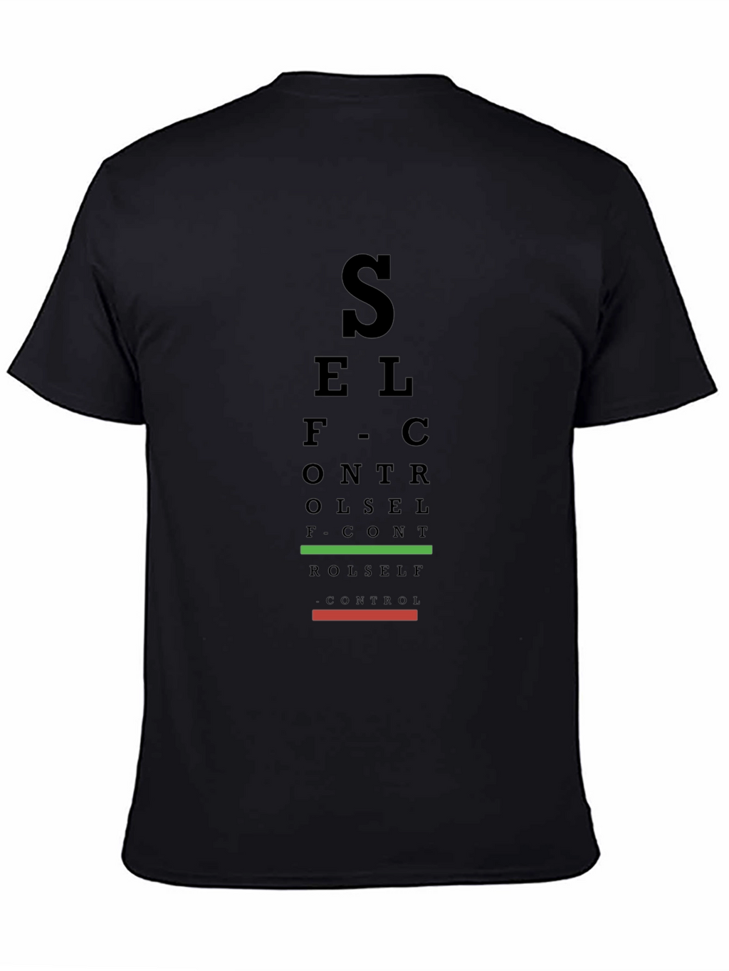 Self Control Eye Chart Black T-Shirt
