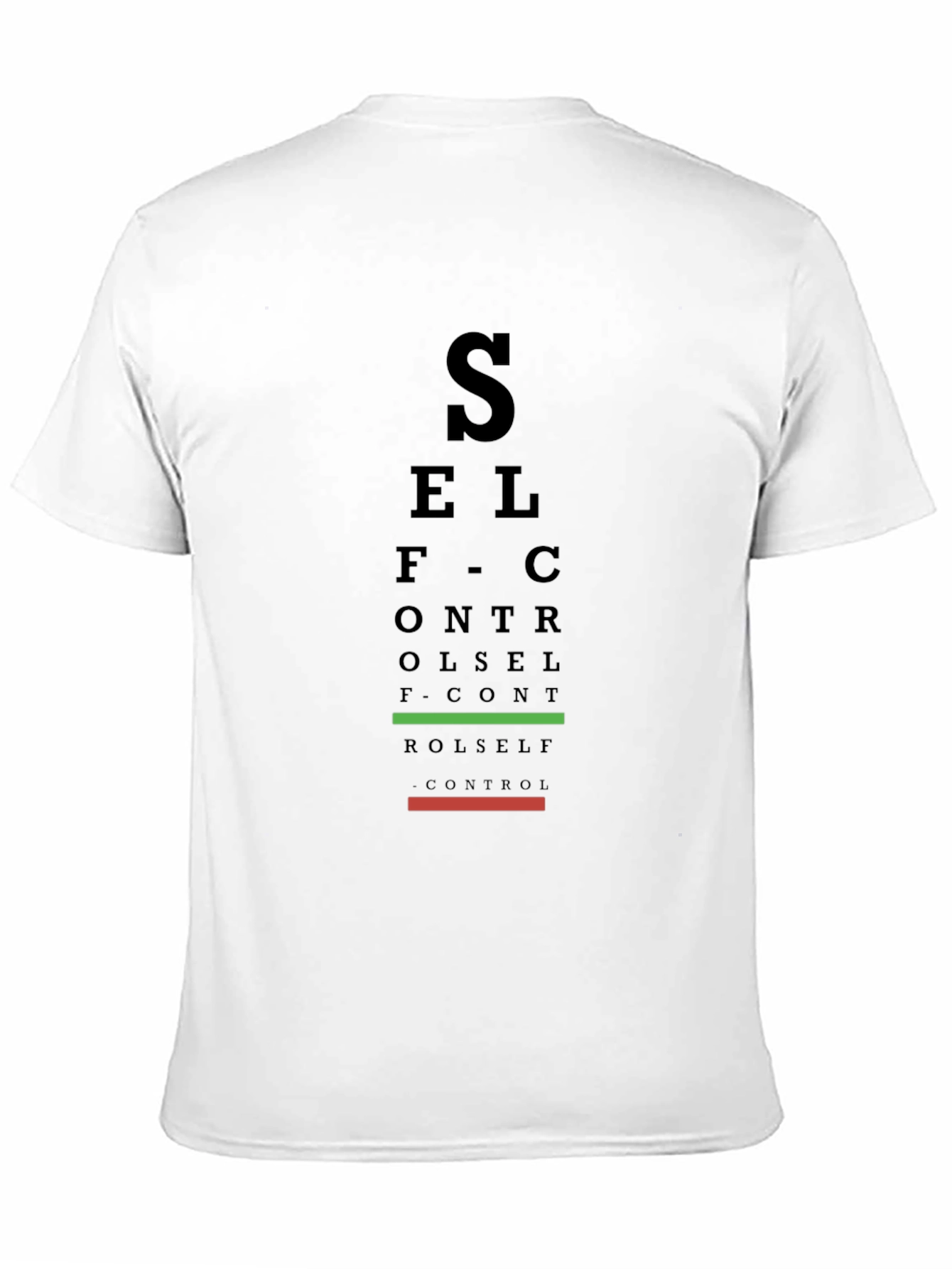 Self Control Eye Chart Black T-Shirt