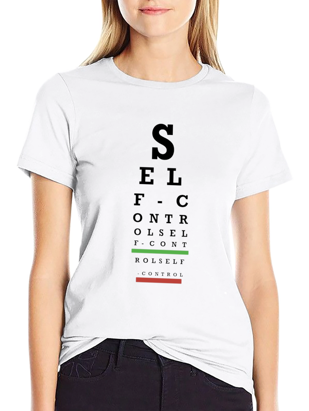 Self Control Eye Chart Black T-Shirt