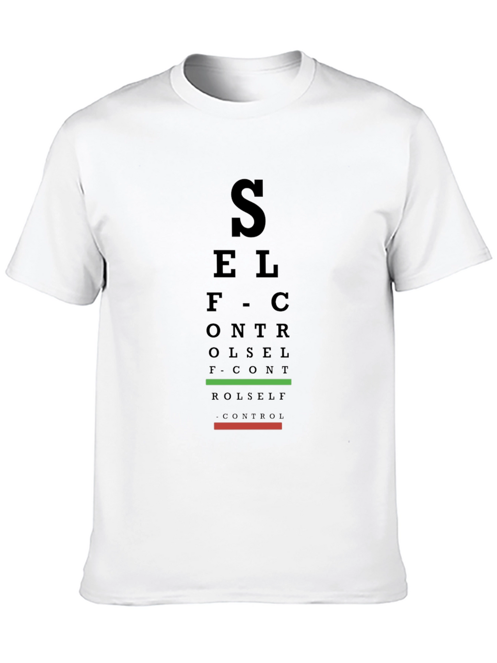 Self Control Eye Chart Black T-Shirt