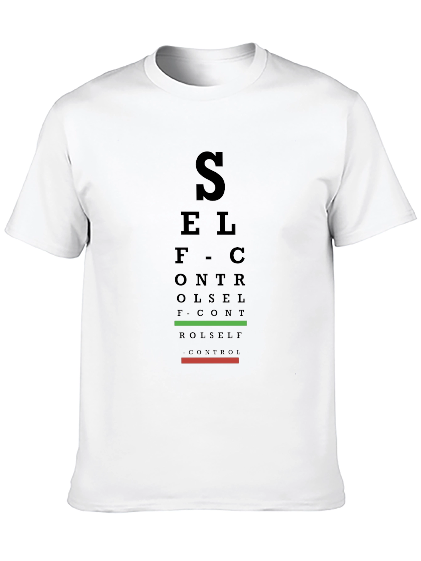 Self Control Eye Chart Black T-Shirt