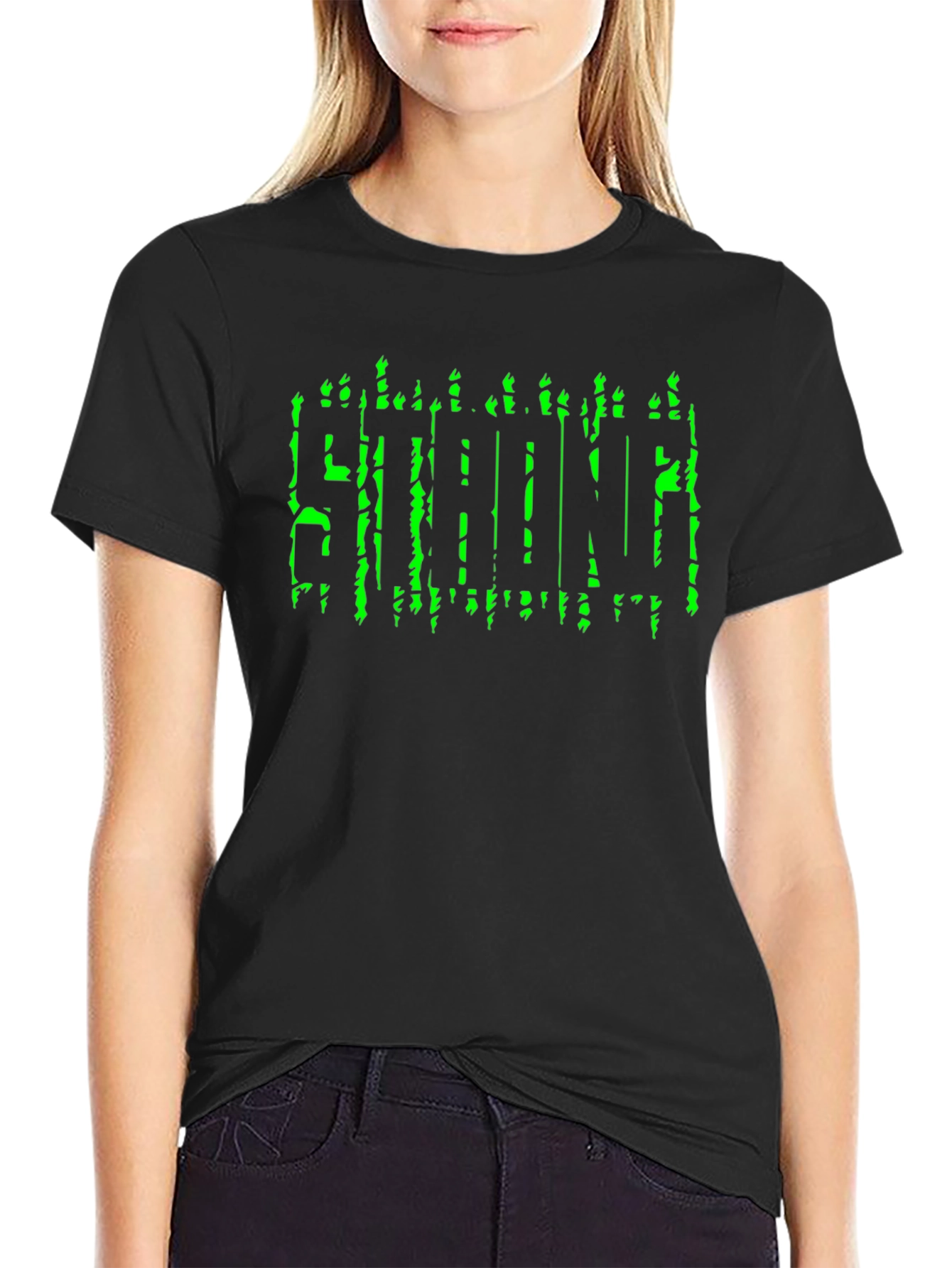 Strong Graphic Print Black T-Shirt