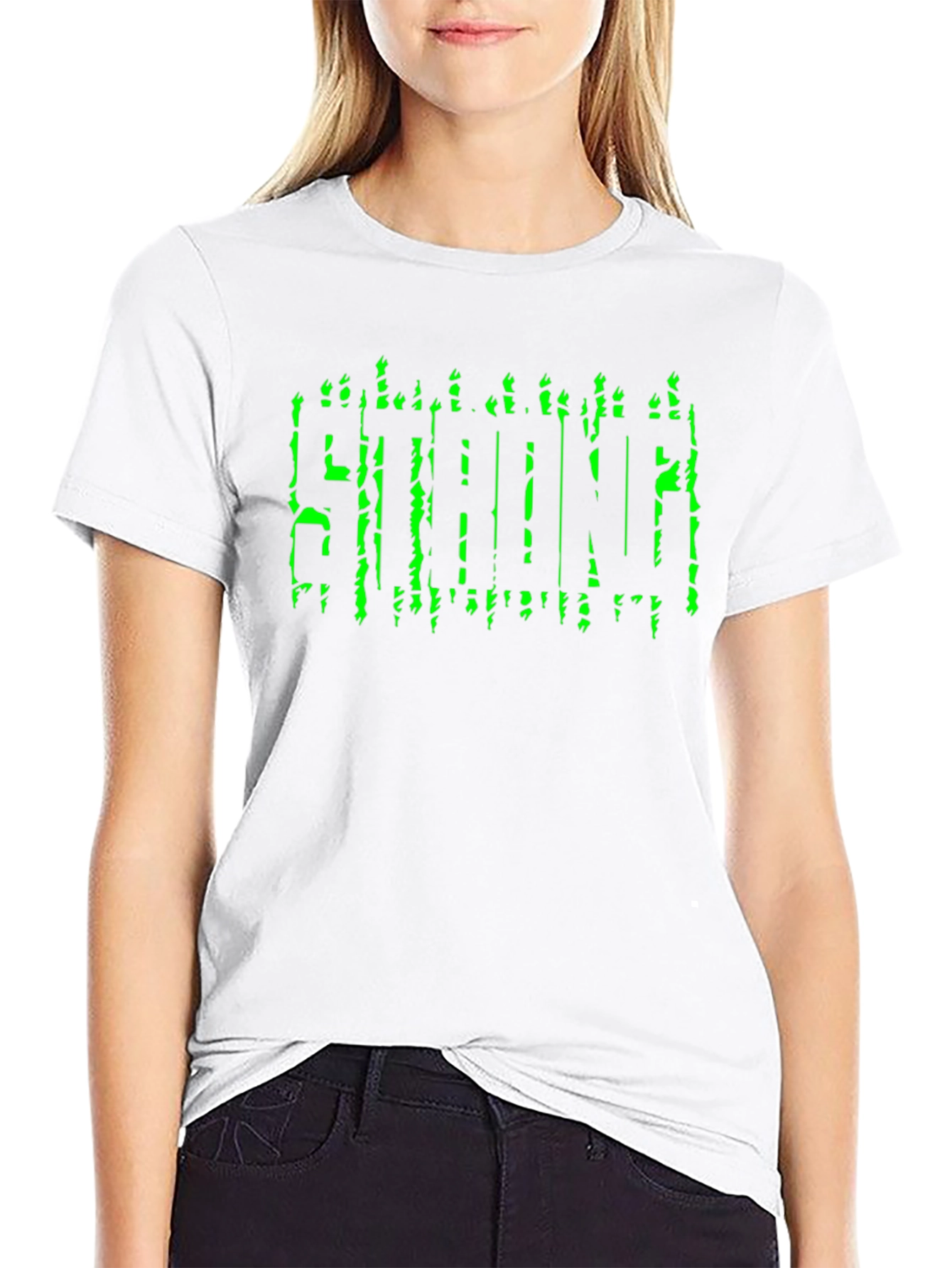 Strong Graphic Print Black T-Shirt