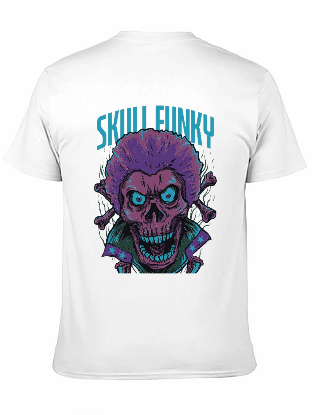 Skull Funky Graphic Print Tee - Unique Fashion