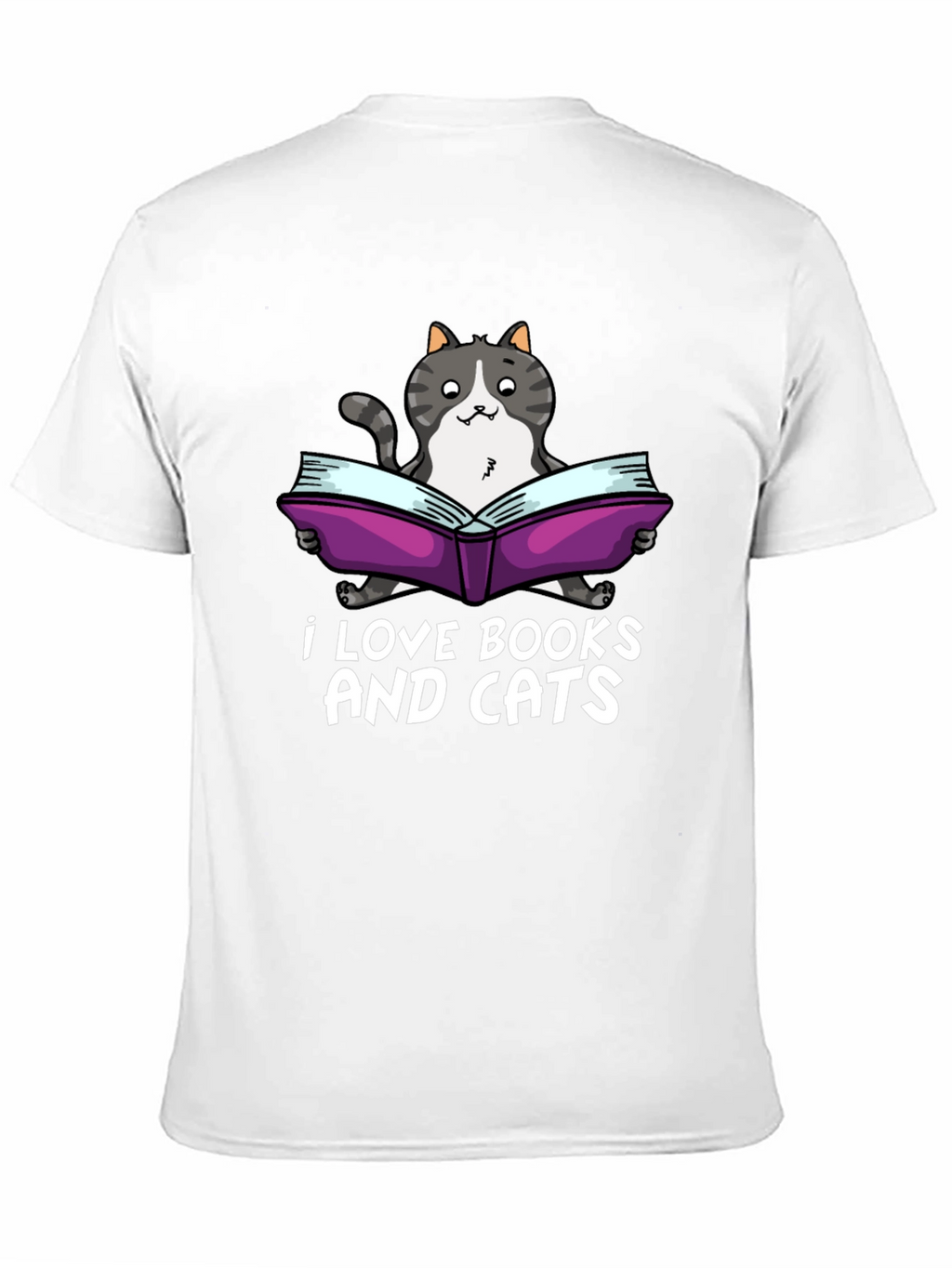 I Love Books and Cats Black T-Shirt