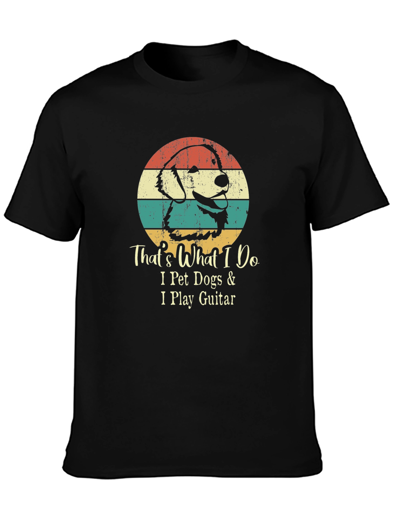 I Pet Dogs & Play Guitar T-Shirt - Dog Lover Tee