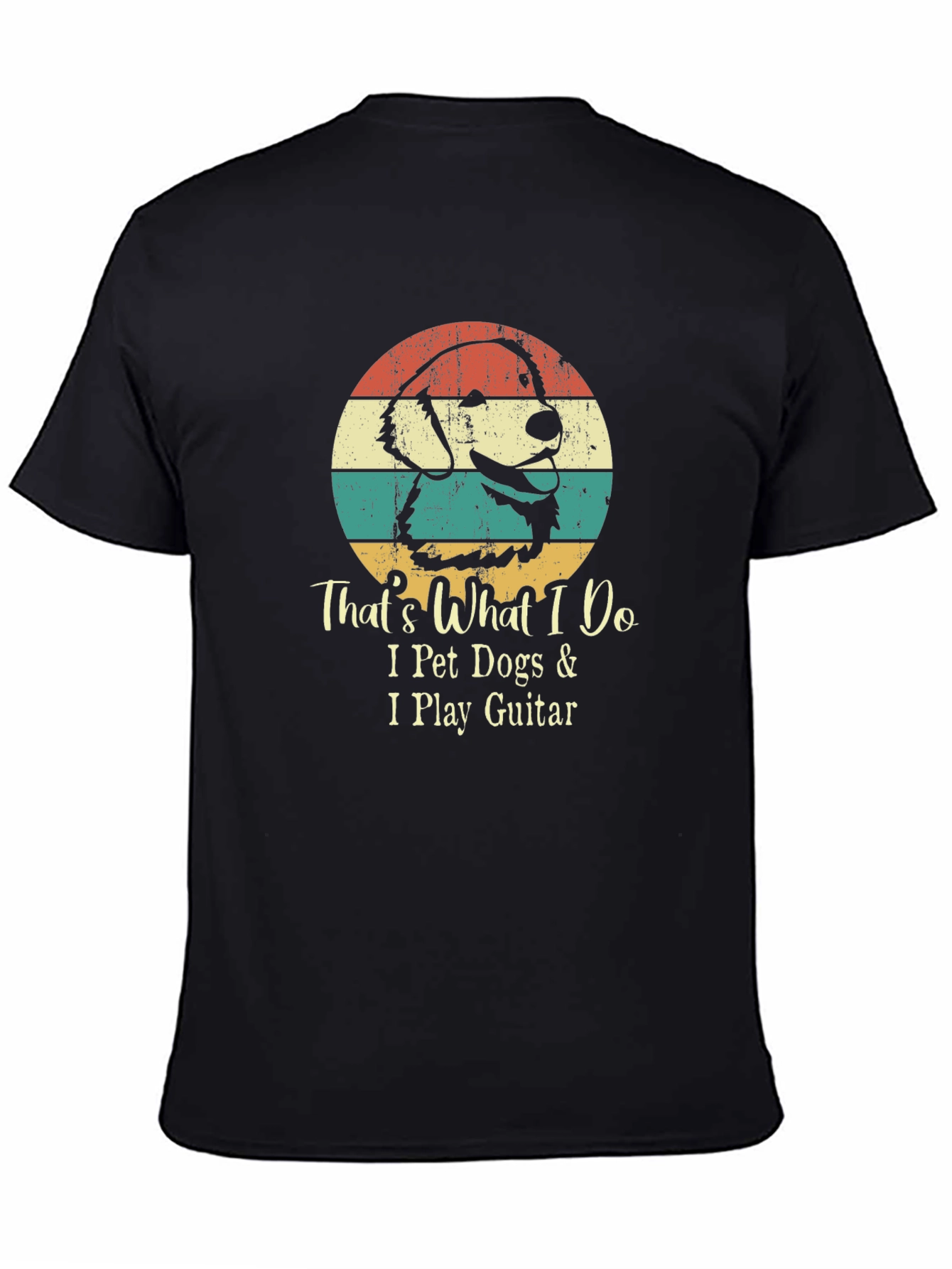 I Pet Dogs & Play Guitar T-Shirt - Dog Lover Tee