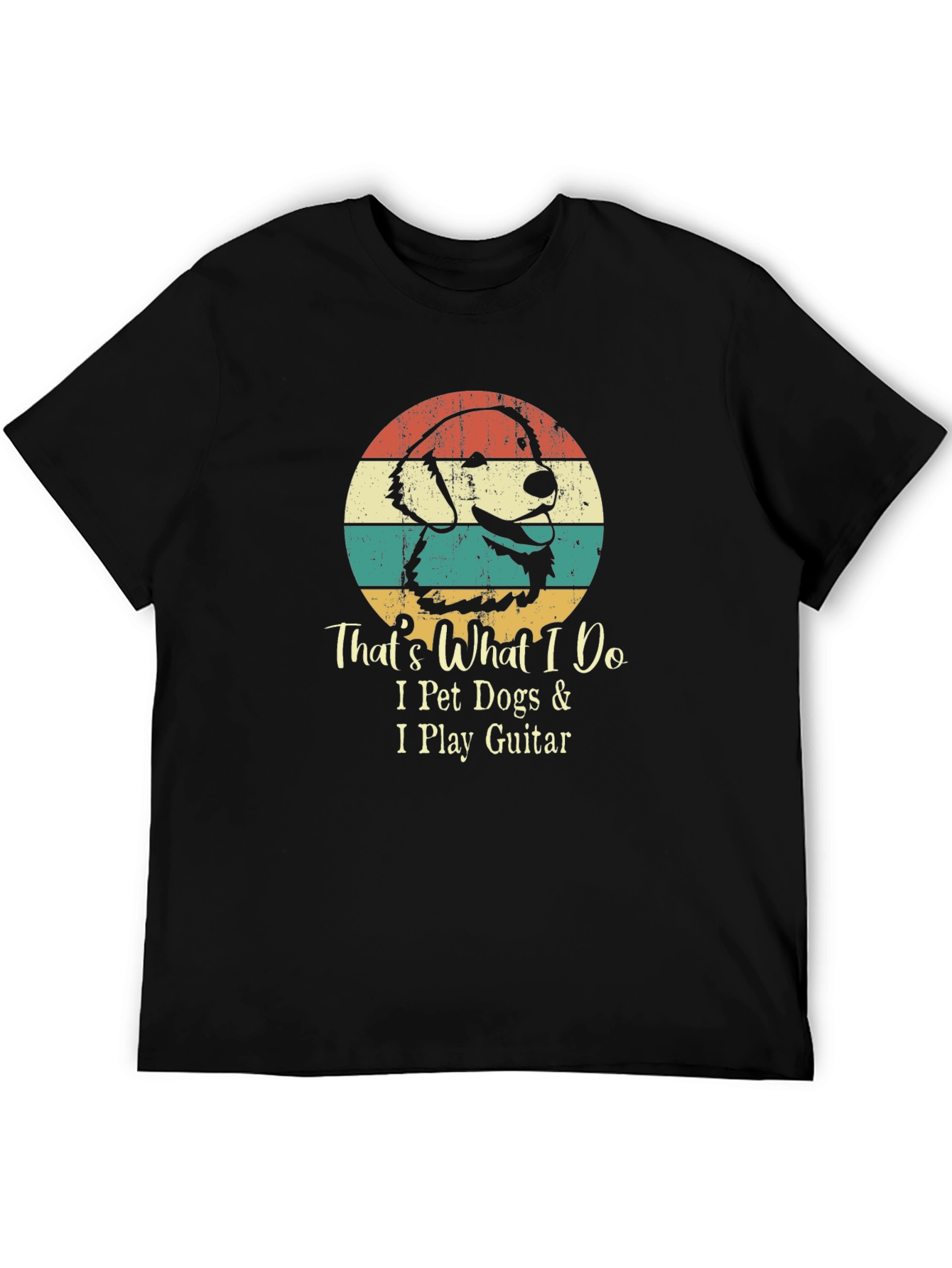 I Pet Dogs & Play Guitar T-Shirt - Dog Lover Tee