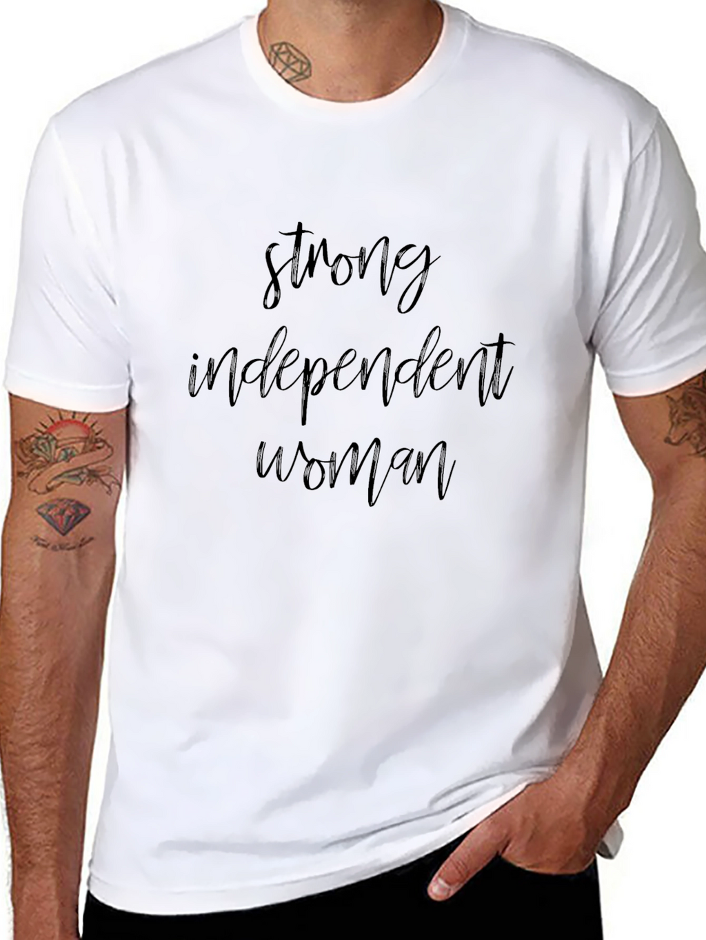 Strong Independent Woman Black Graphic T-Shirt