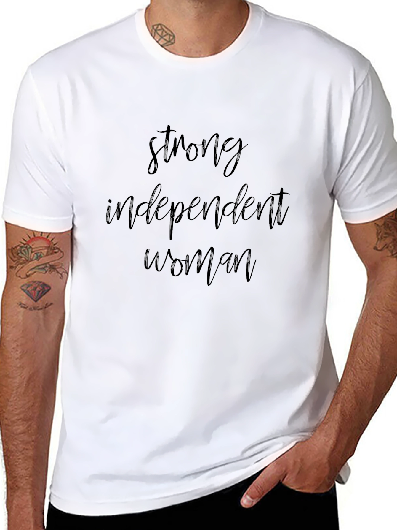 Strong Independent Woman Black Graphic T-Shirt
