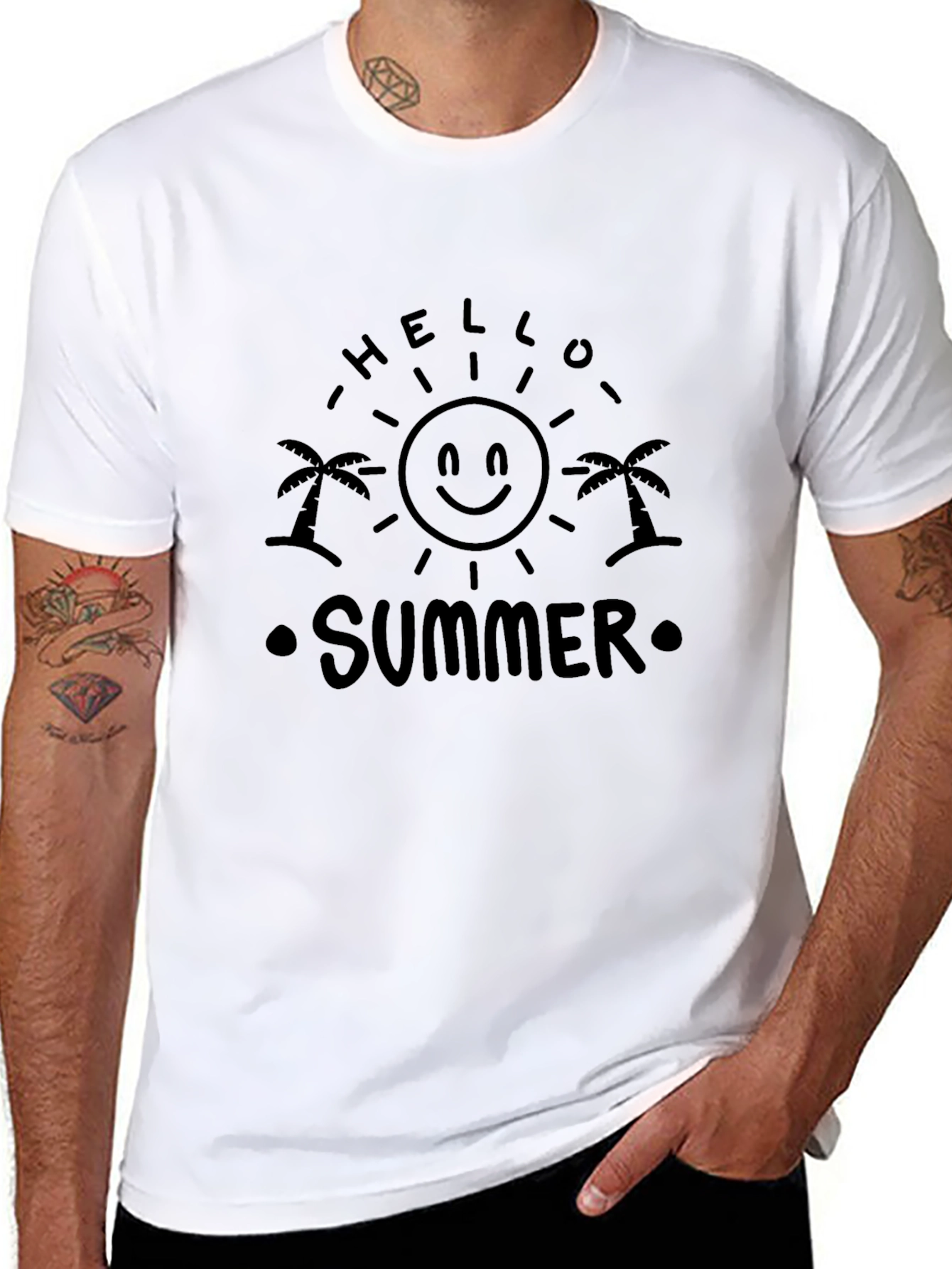 Hello Summer Black Graphic Tee