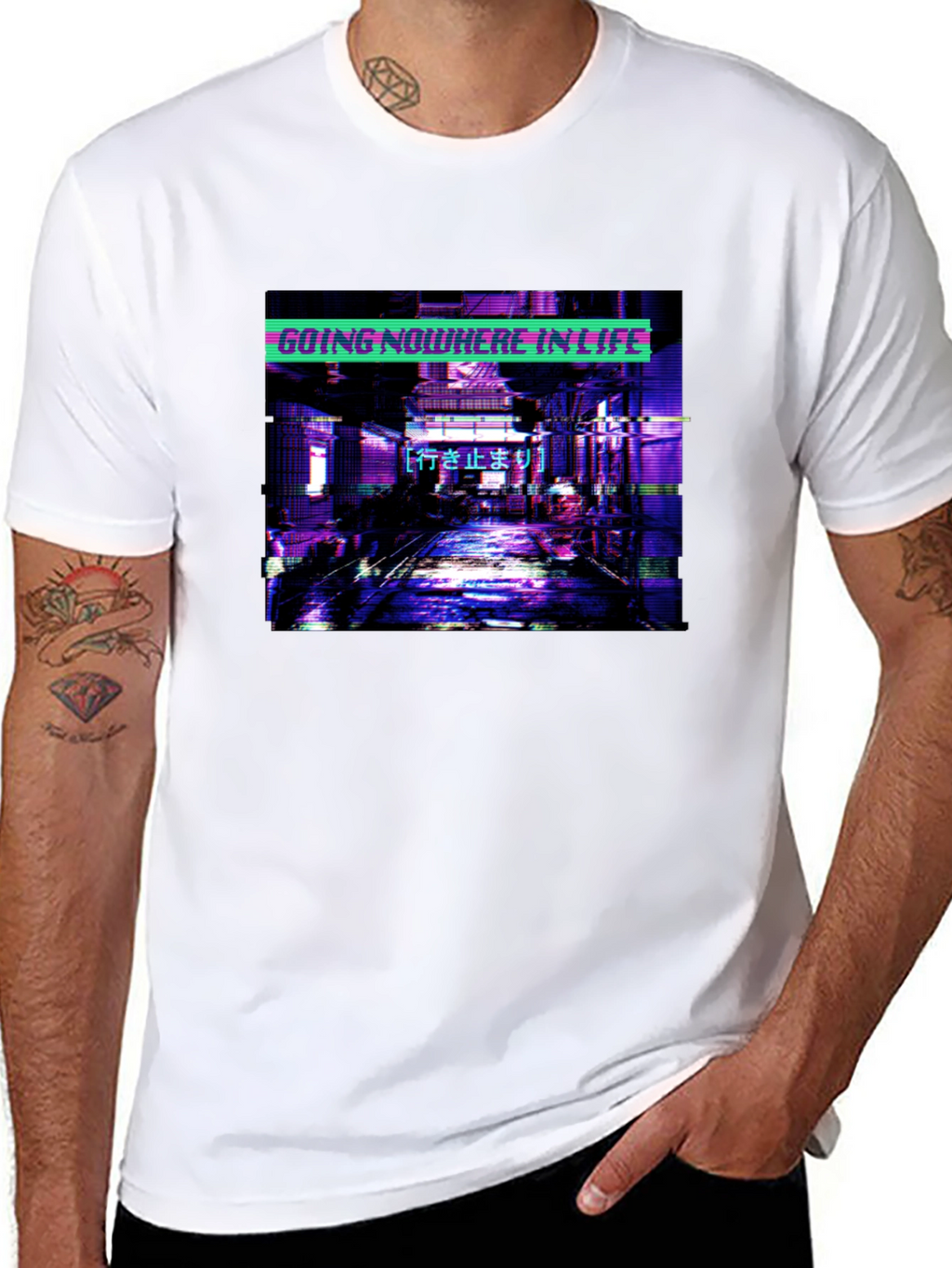 Going Nowhere In Life T-Shirt - Cyberpunk Aesthetic