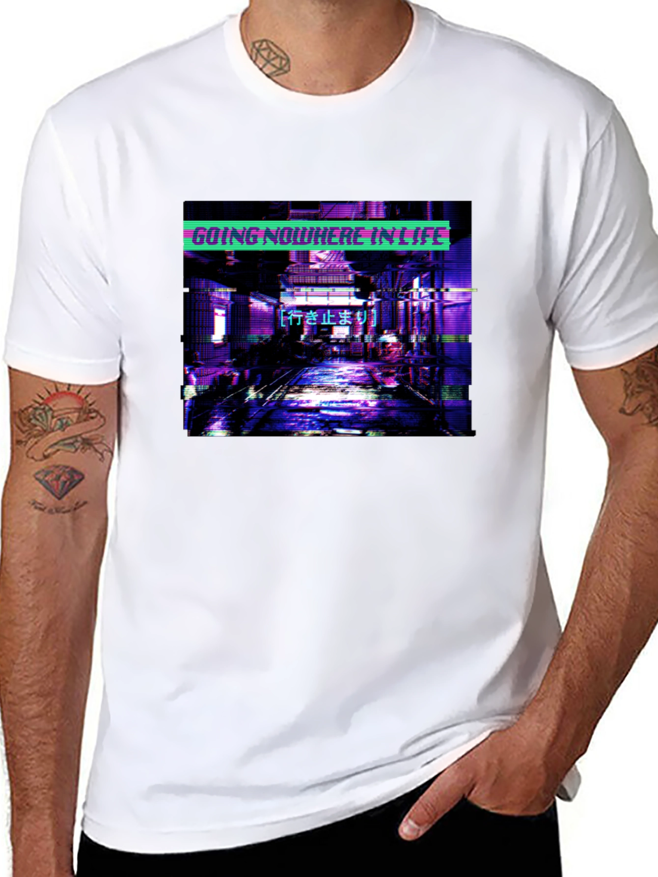 Going Nowhere In Life T-Shirt - Cyberpunk Aesthetic