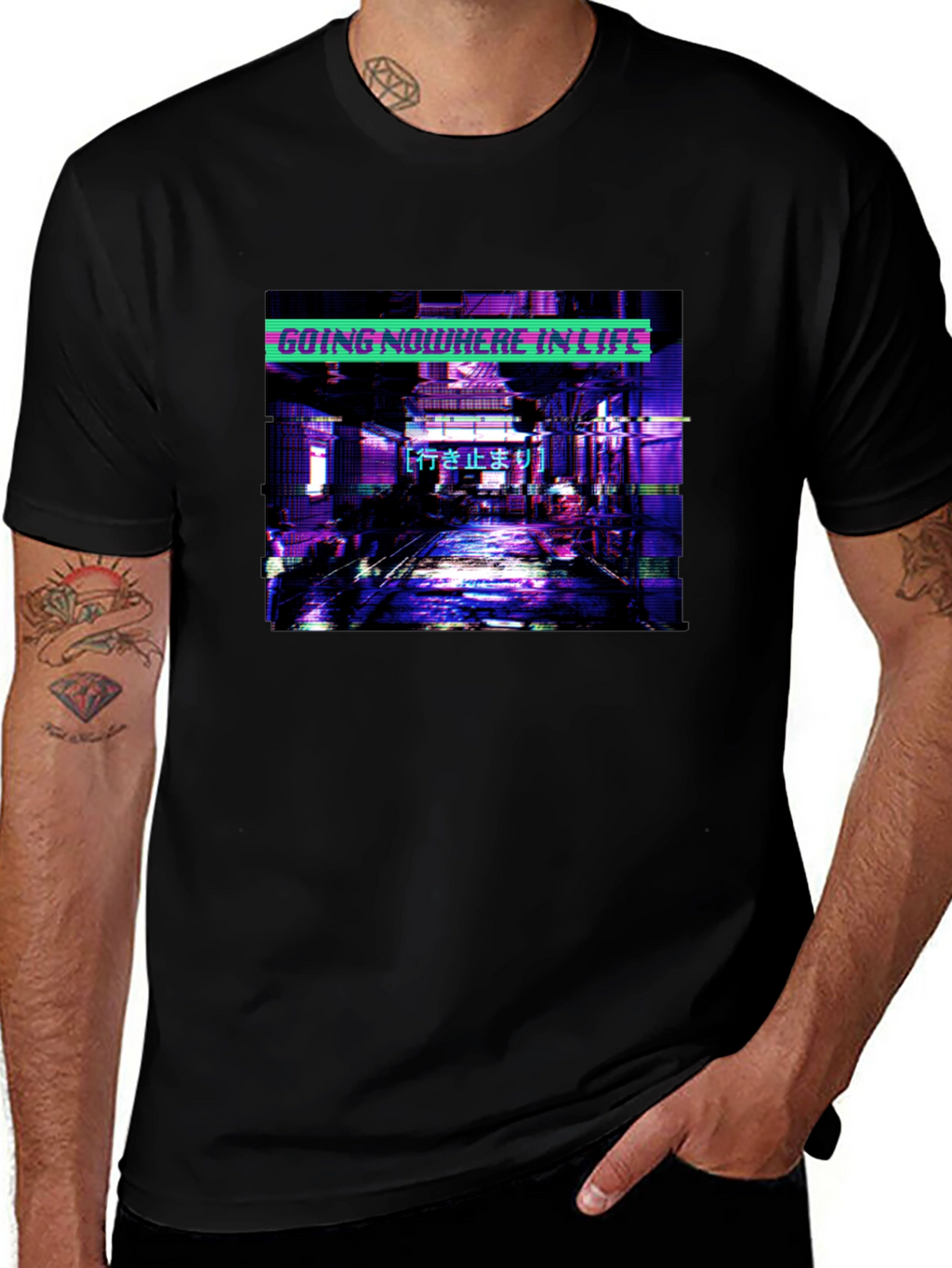 Going Nowhere In Life T-Shirt - Cyberpunk Aesthetic