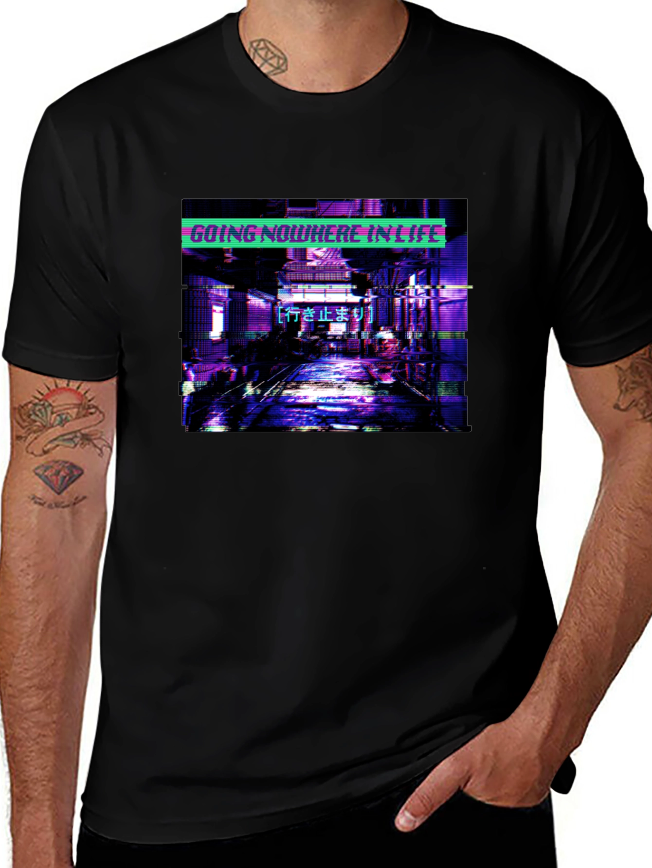 Going Nowhere In Life T-Shirt - Cyberpunk Aesthetic