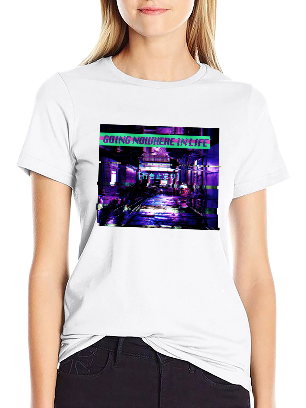 Going Nowhere In Life T-Shirt - Cyberpunk Aesthetic