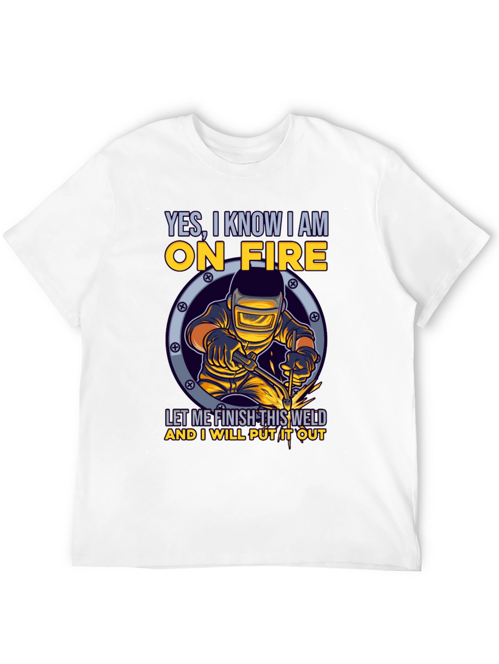 Welder On Fire Graphic Tee - Funny Welding T-Shirt