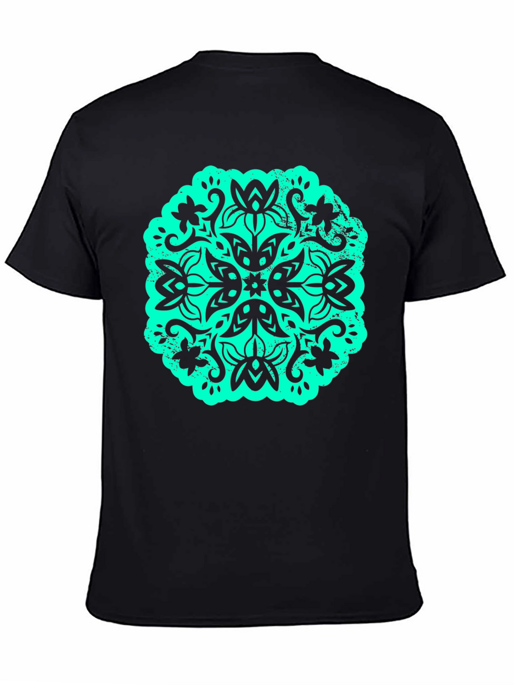 Floral Mandala Graphic Tee - Black
