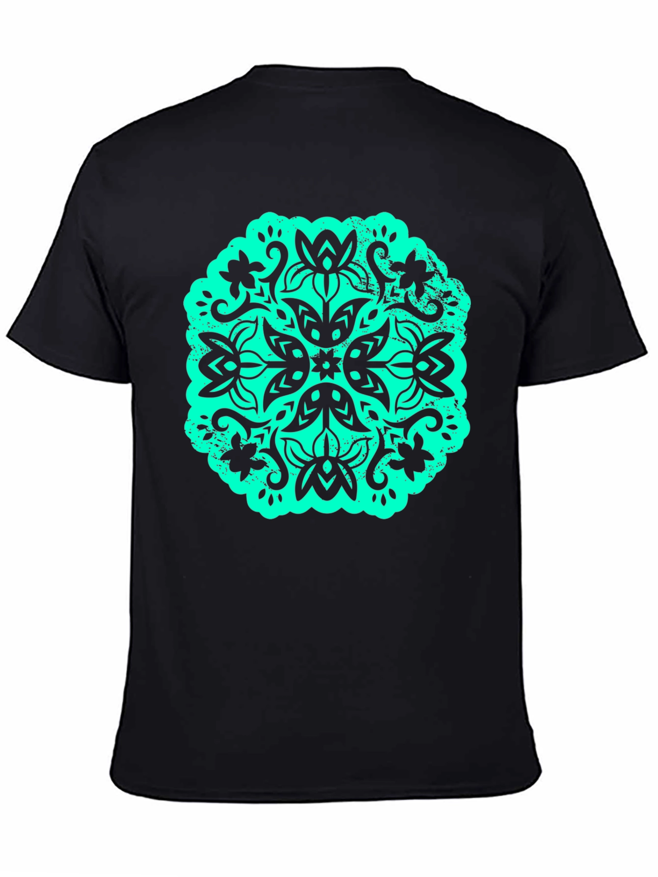 Floral Mandala Graphic Tee - Black