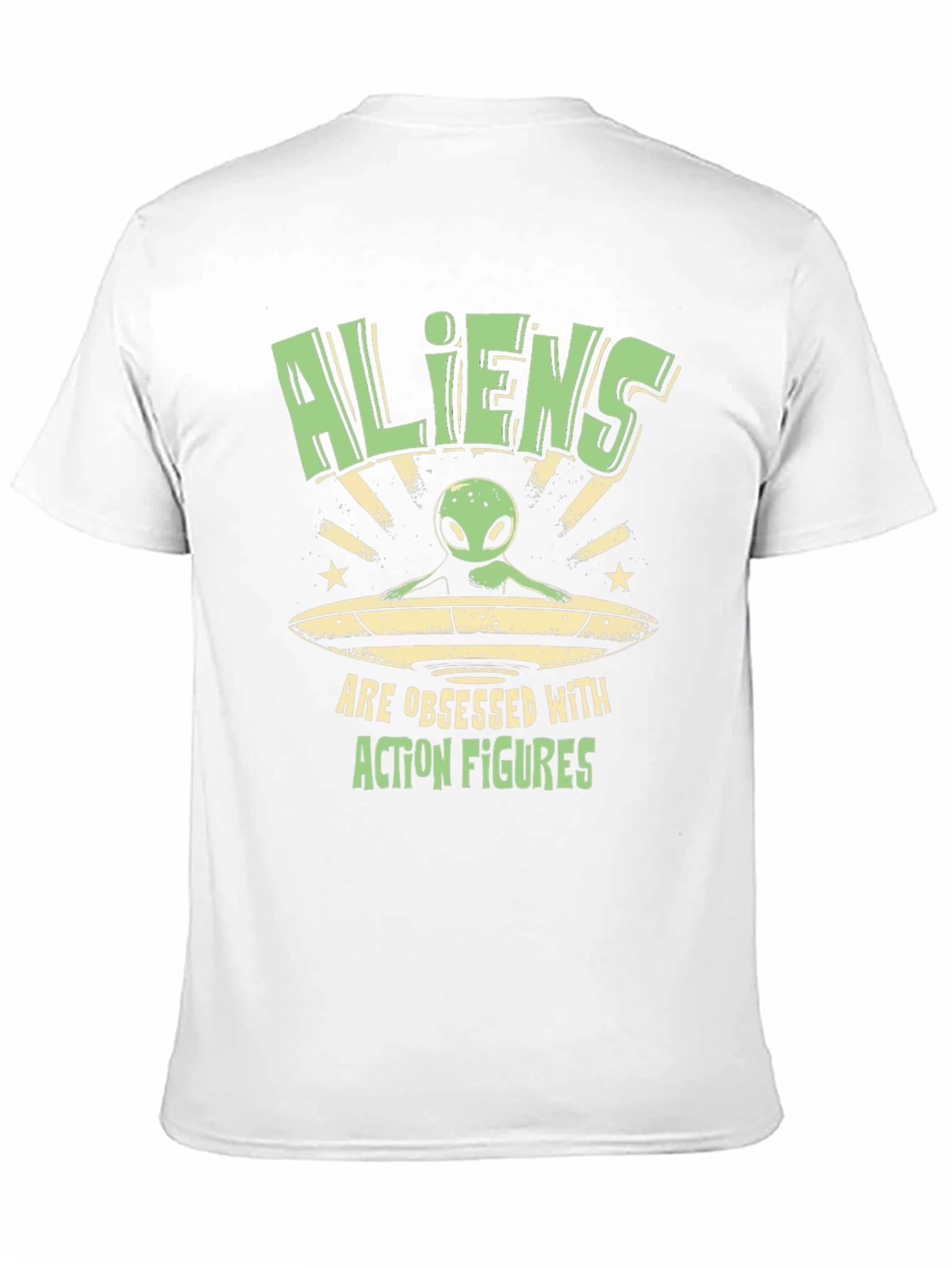 Aliens Obsessed with Action Figures Black T-Shirt