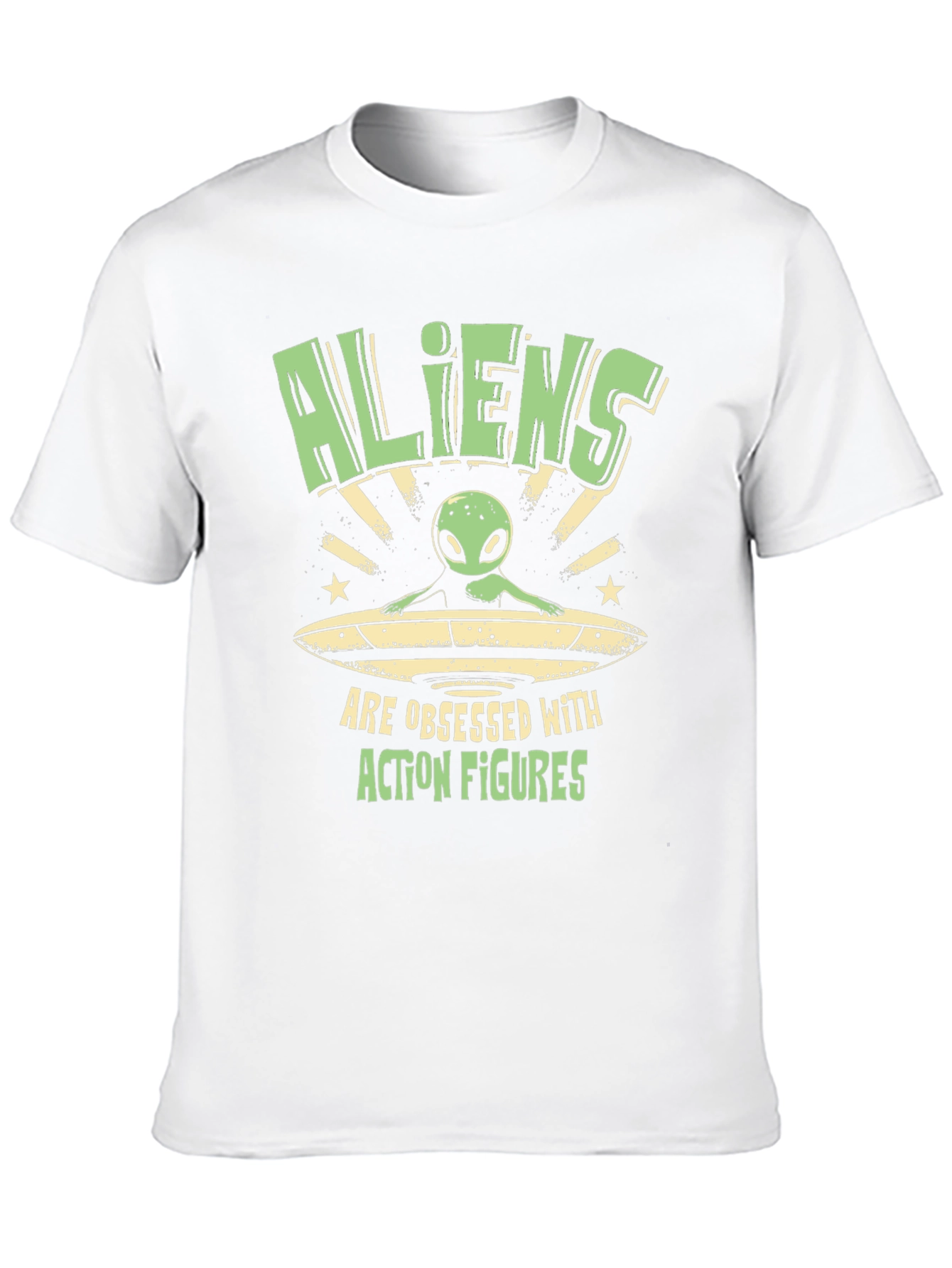 Aliens Obsessed with Action Figures Black T-Shirt
