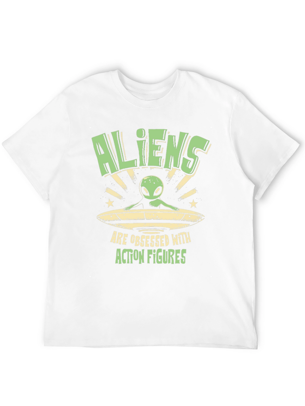 Aliens Obsessed with Action Figures Black T-Shirt