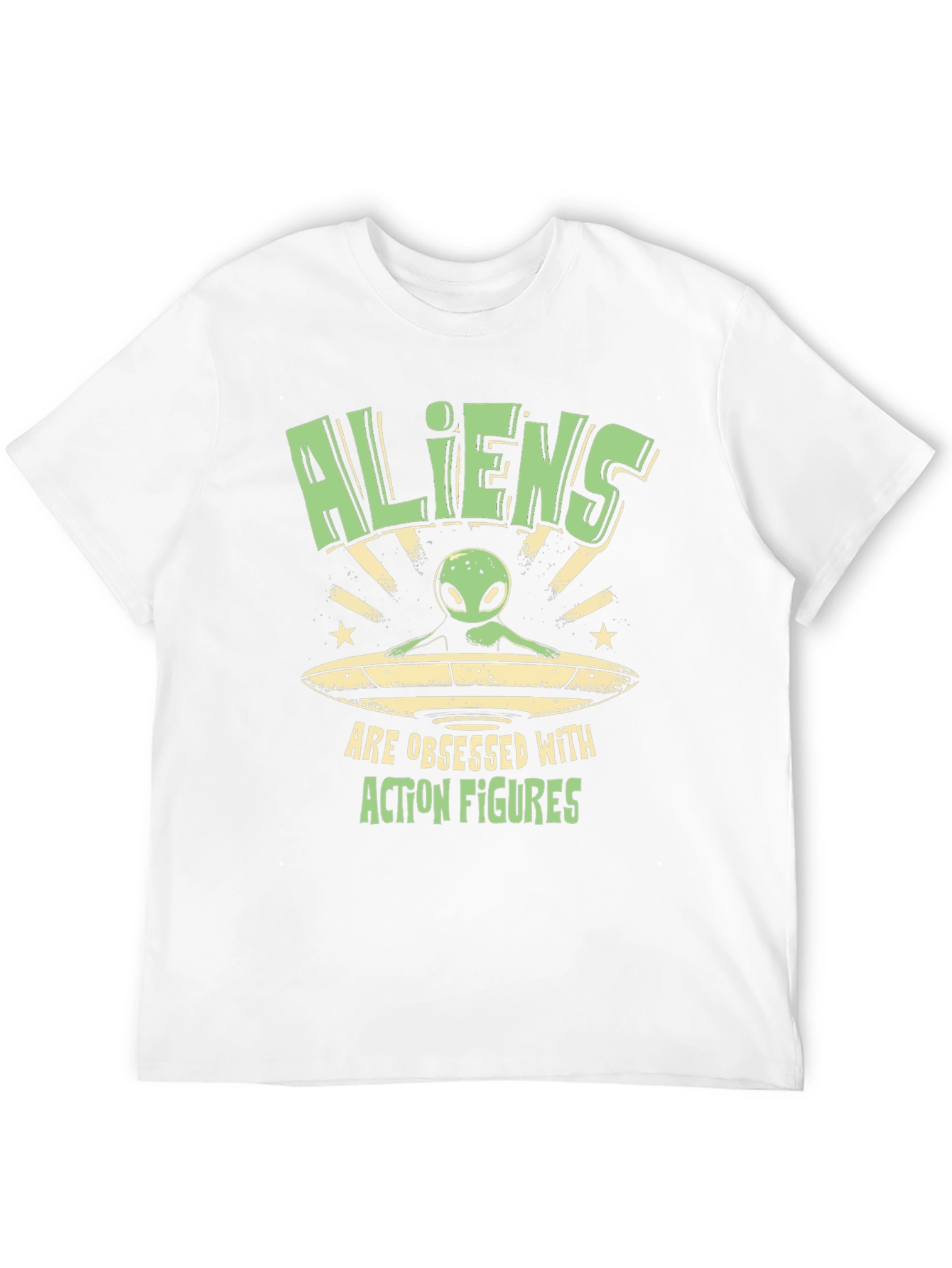 Aliens Obsessed with Action Figures Black T-Shirt